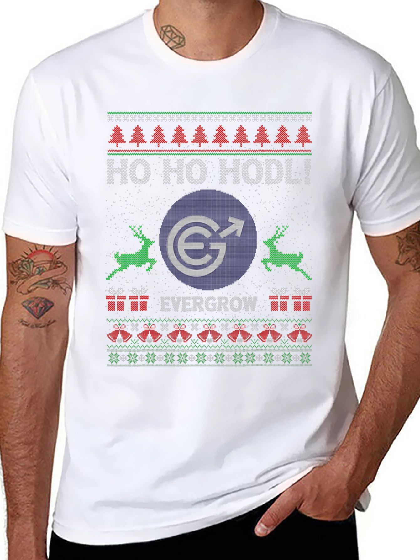 Evergrow Coin HODL Ugly Christmas Sweater T-Shirt