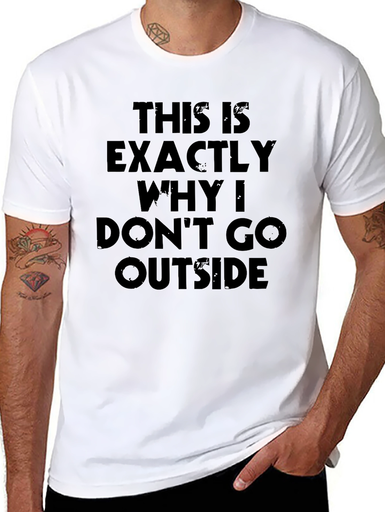 Funny Anti-Social Graphic Tee - Dont Go Outside