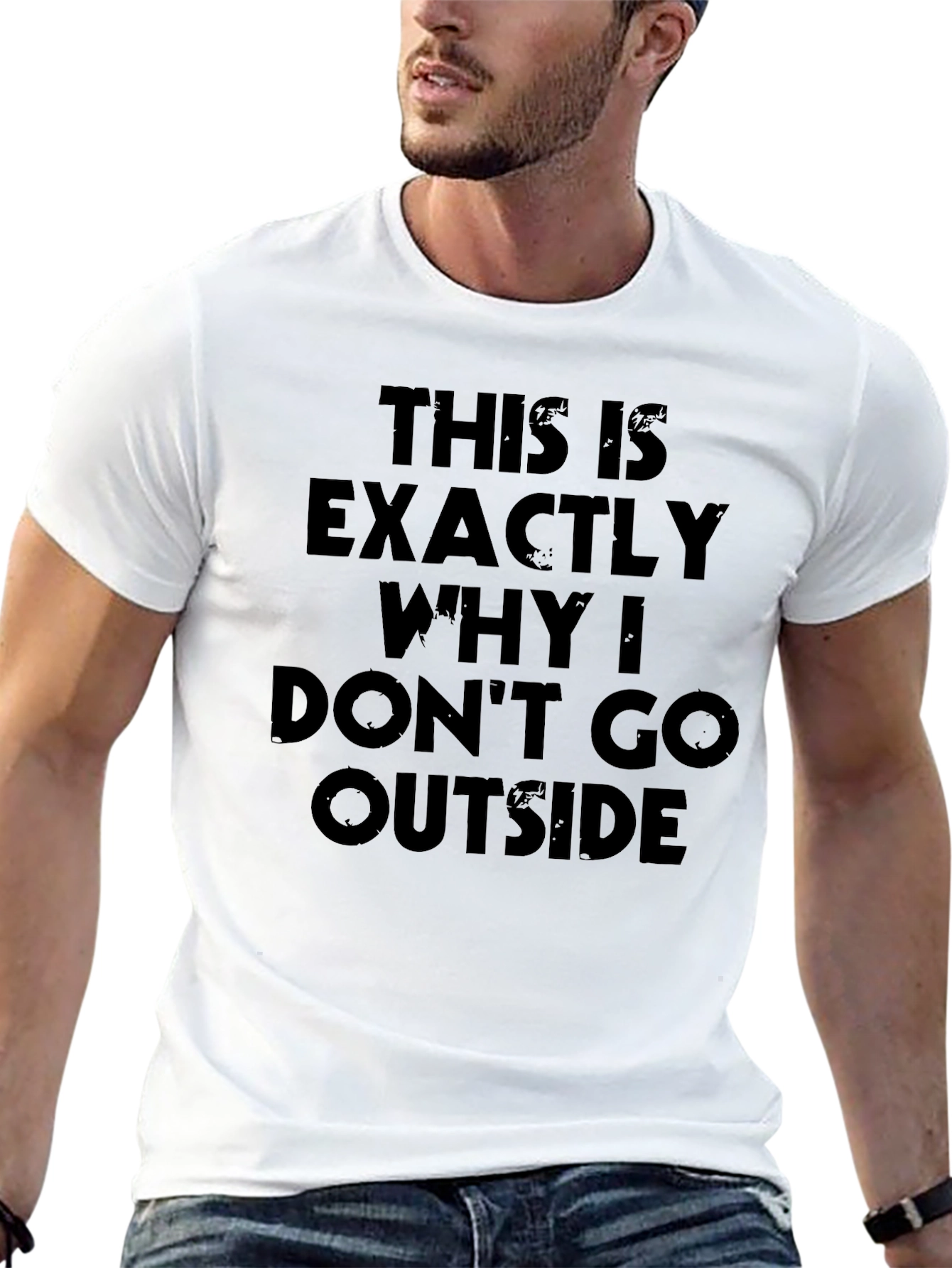 Funny Anti-Social Graphic Tee - Dont Go Outside