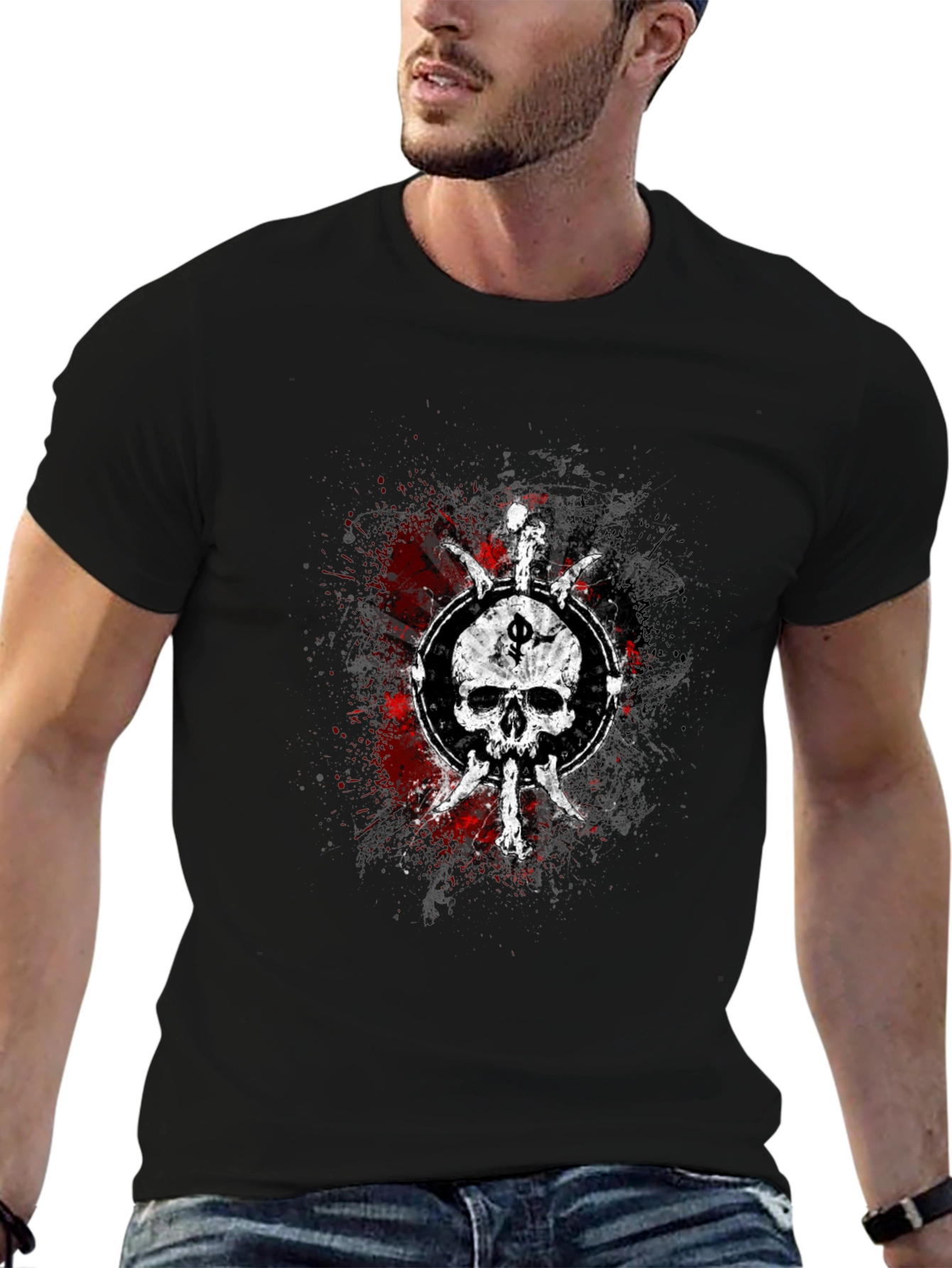 Skull & Dagger Graphic Tee - Black