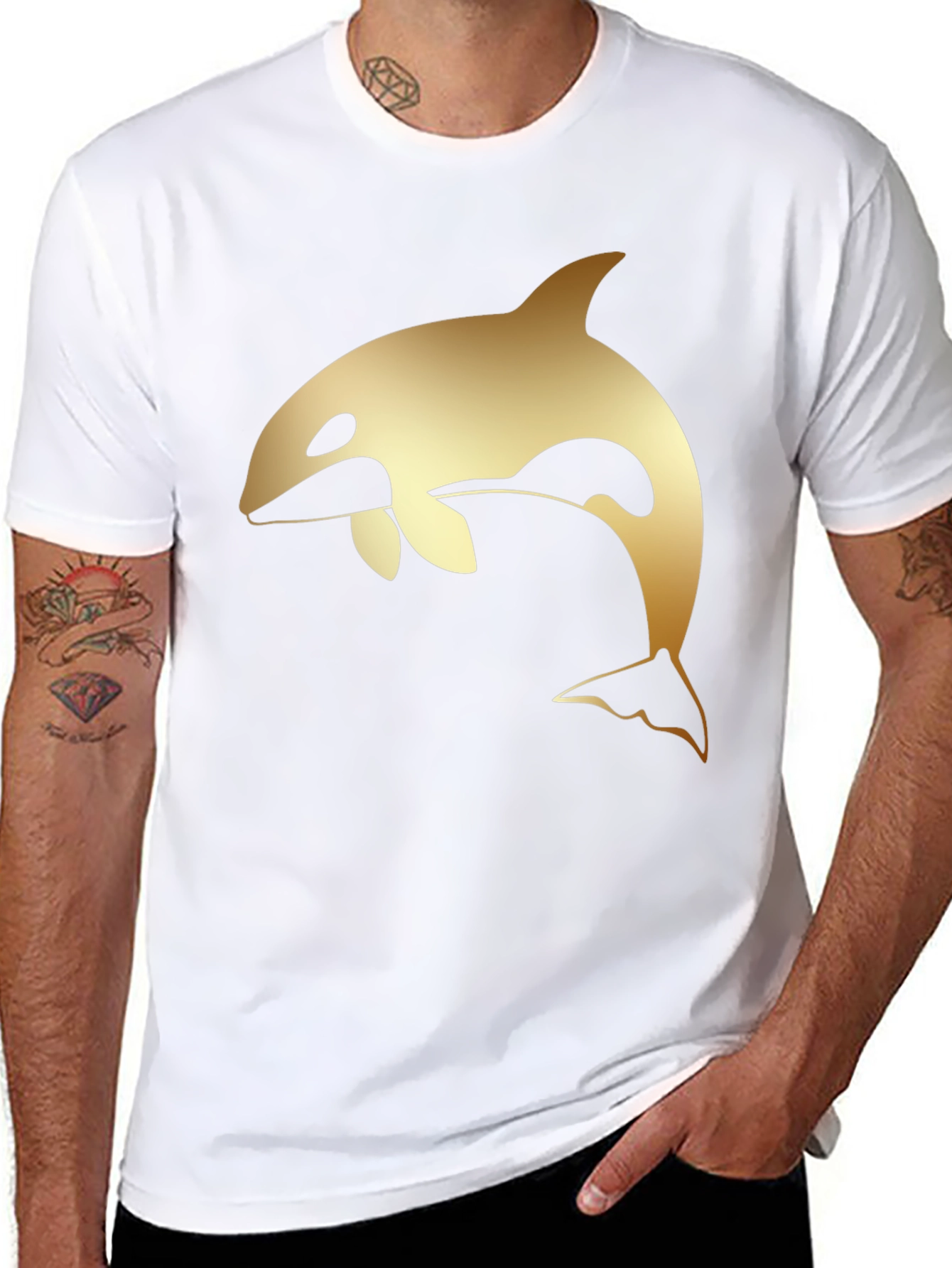 Orca Graphic Tee - Stylish Black Cotton T-Shirt
