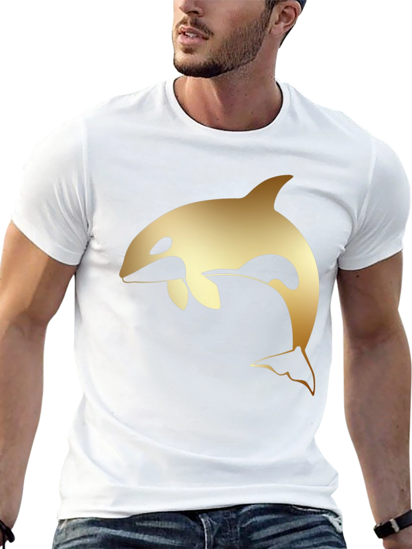 Orca Graphic Tee - Stylish Black Cotton T-Shirt