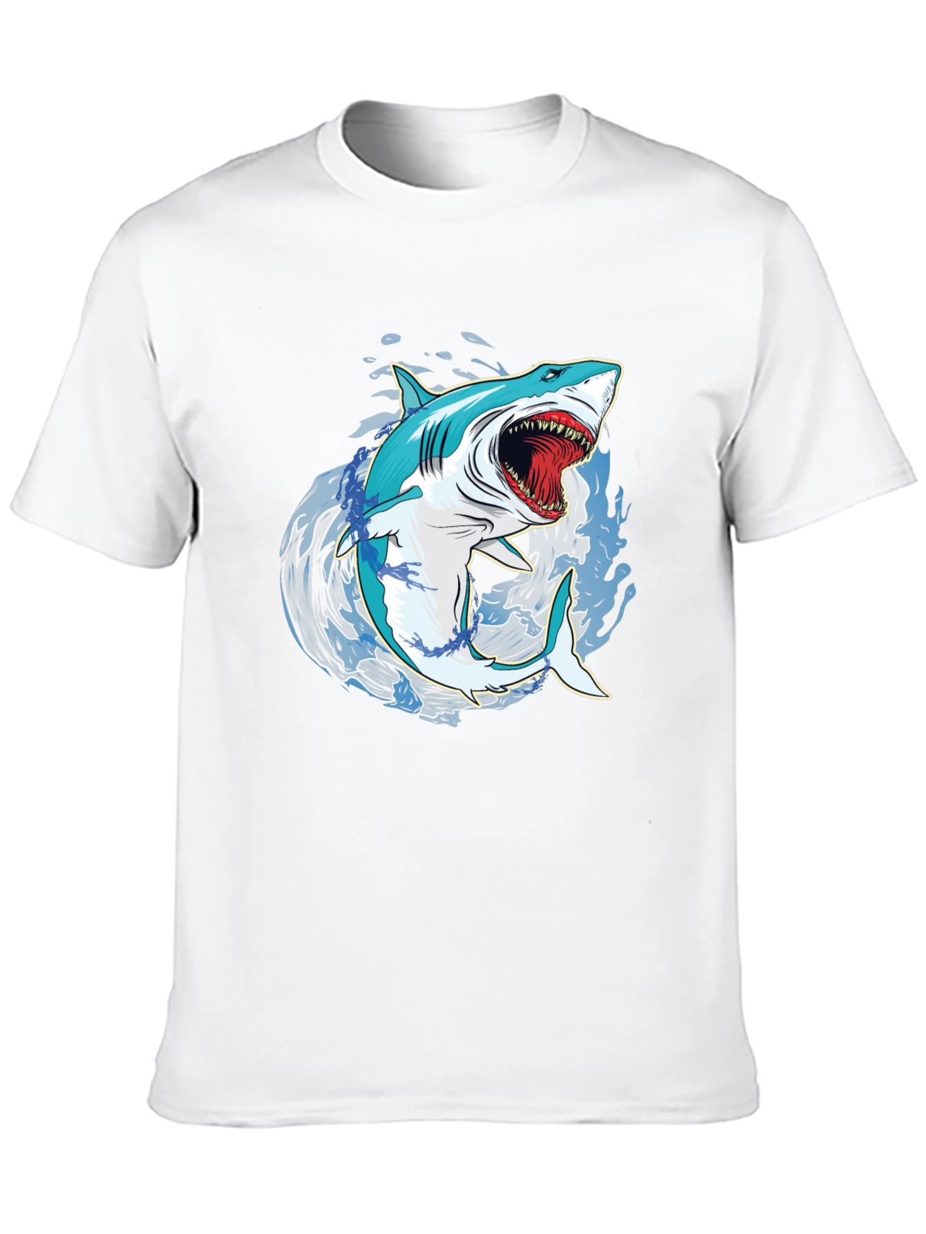 Shark Graphic Print Mens Black T-Shirt