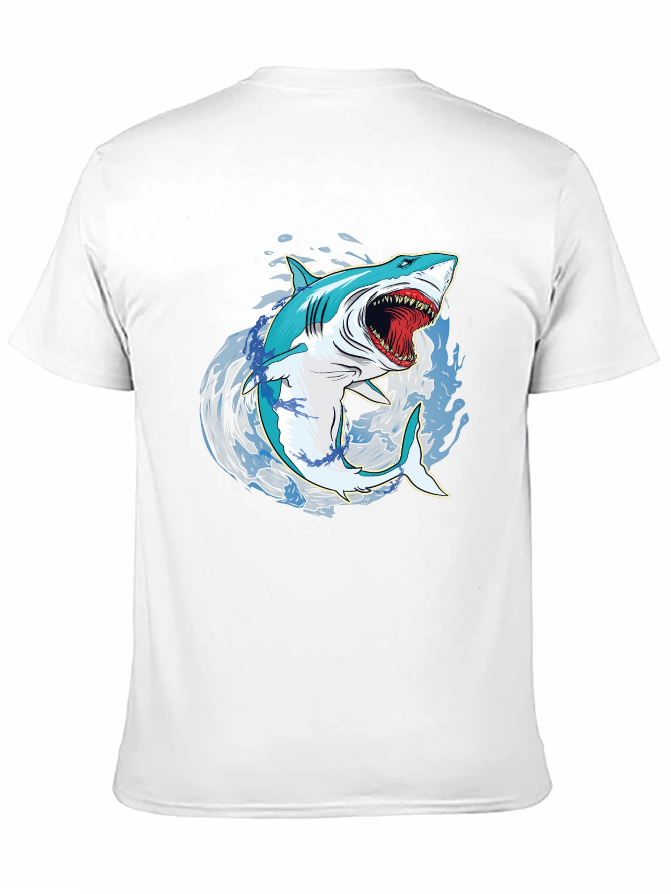 Shark Graphic Print Mens Black T-Shirt