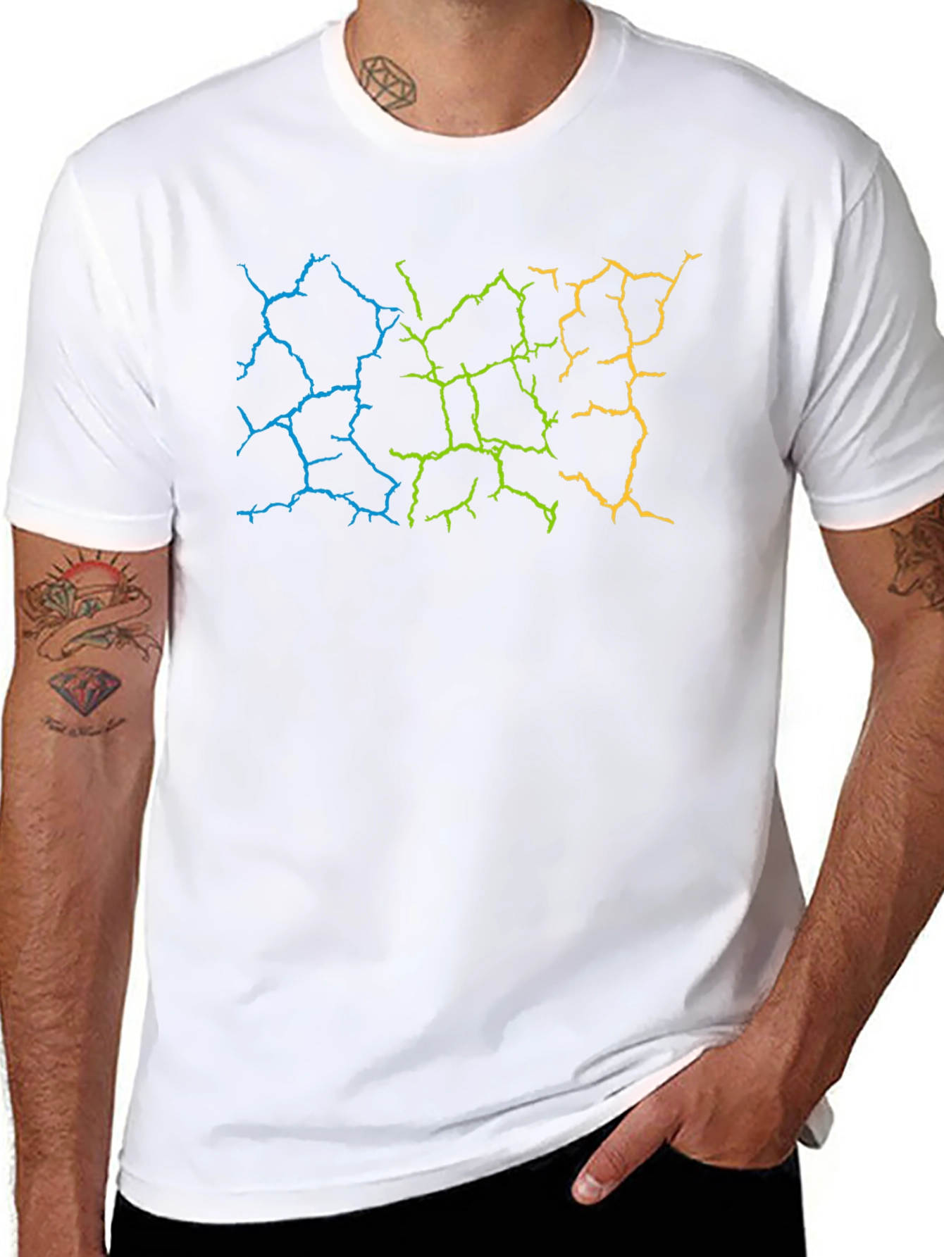 Cracked Earth Graphic Black T-Shirt