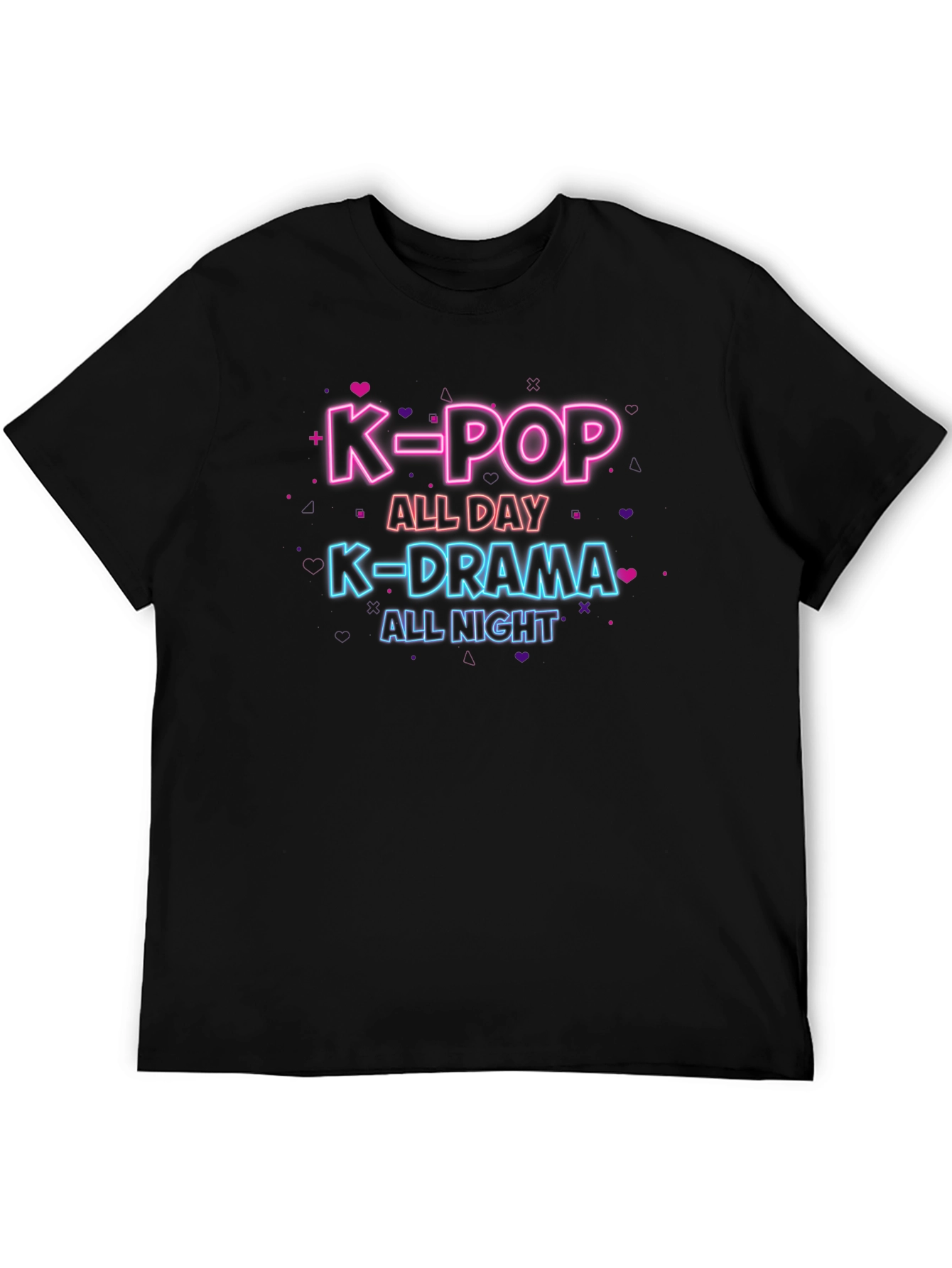 K-Pop All Day K-Drama All Night Black T-Shirt
