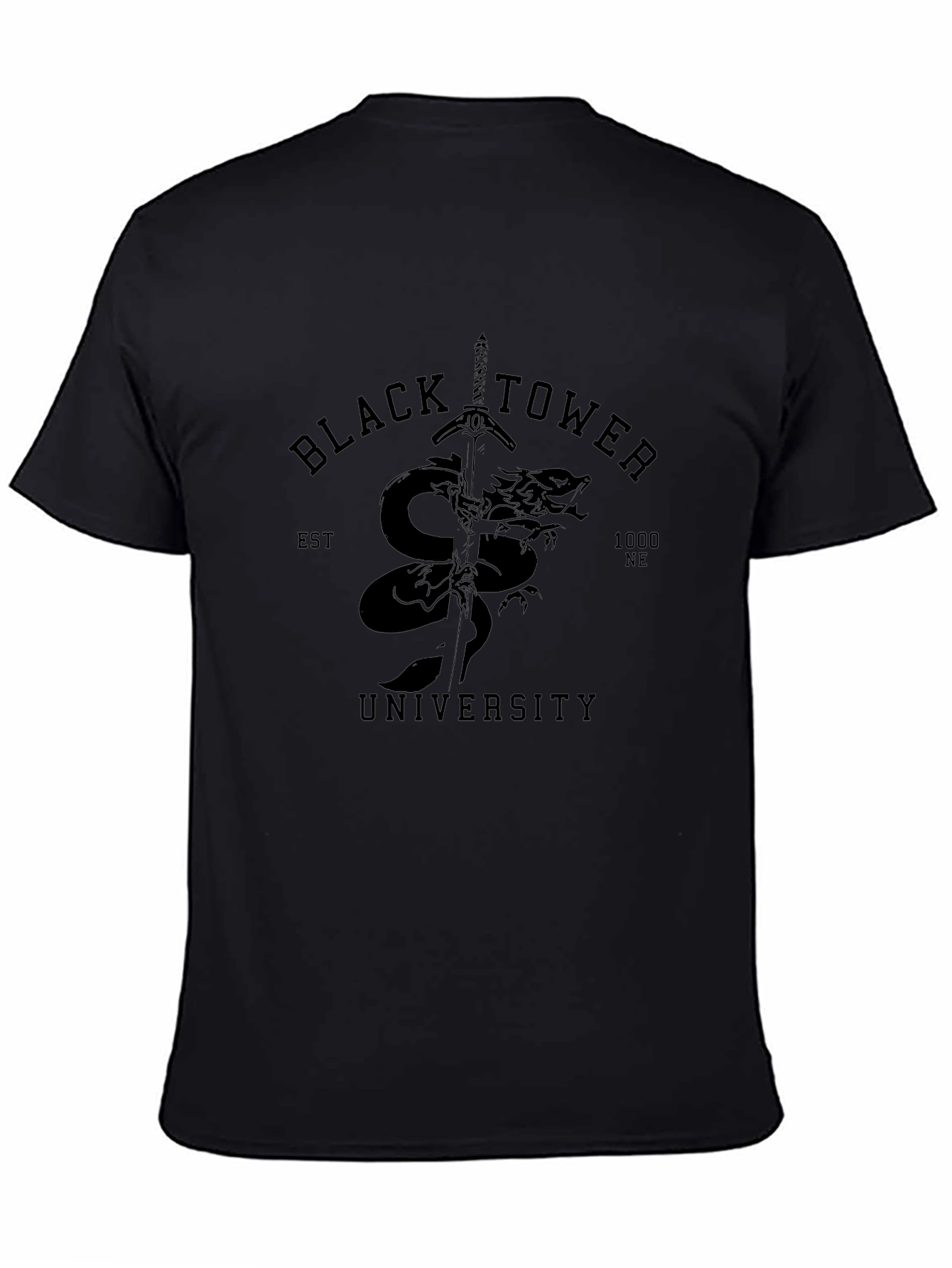 Black Tower University Graphic T-Shirt