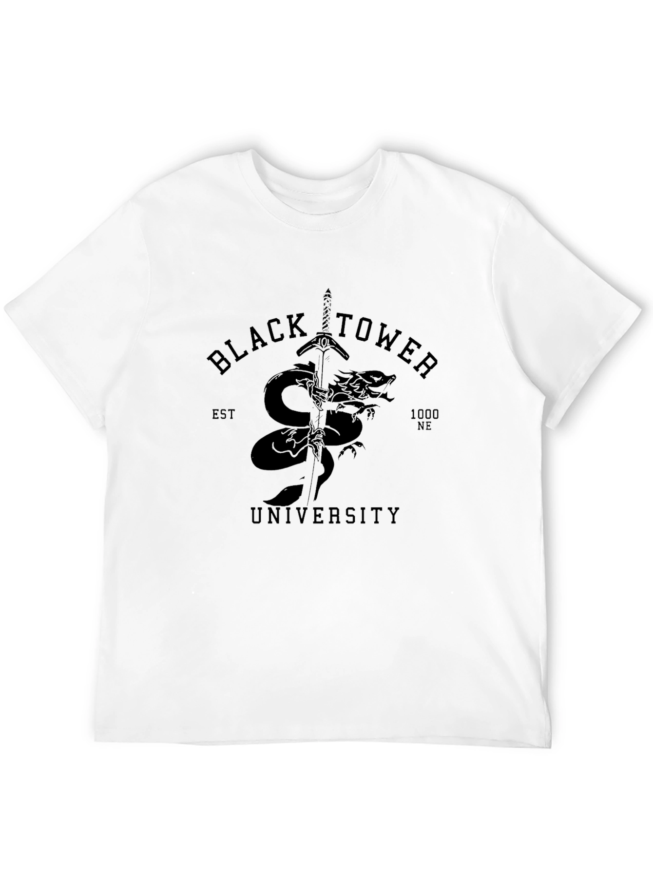 Black Tower University Graphic T-Shirt