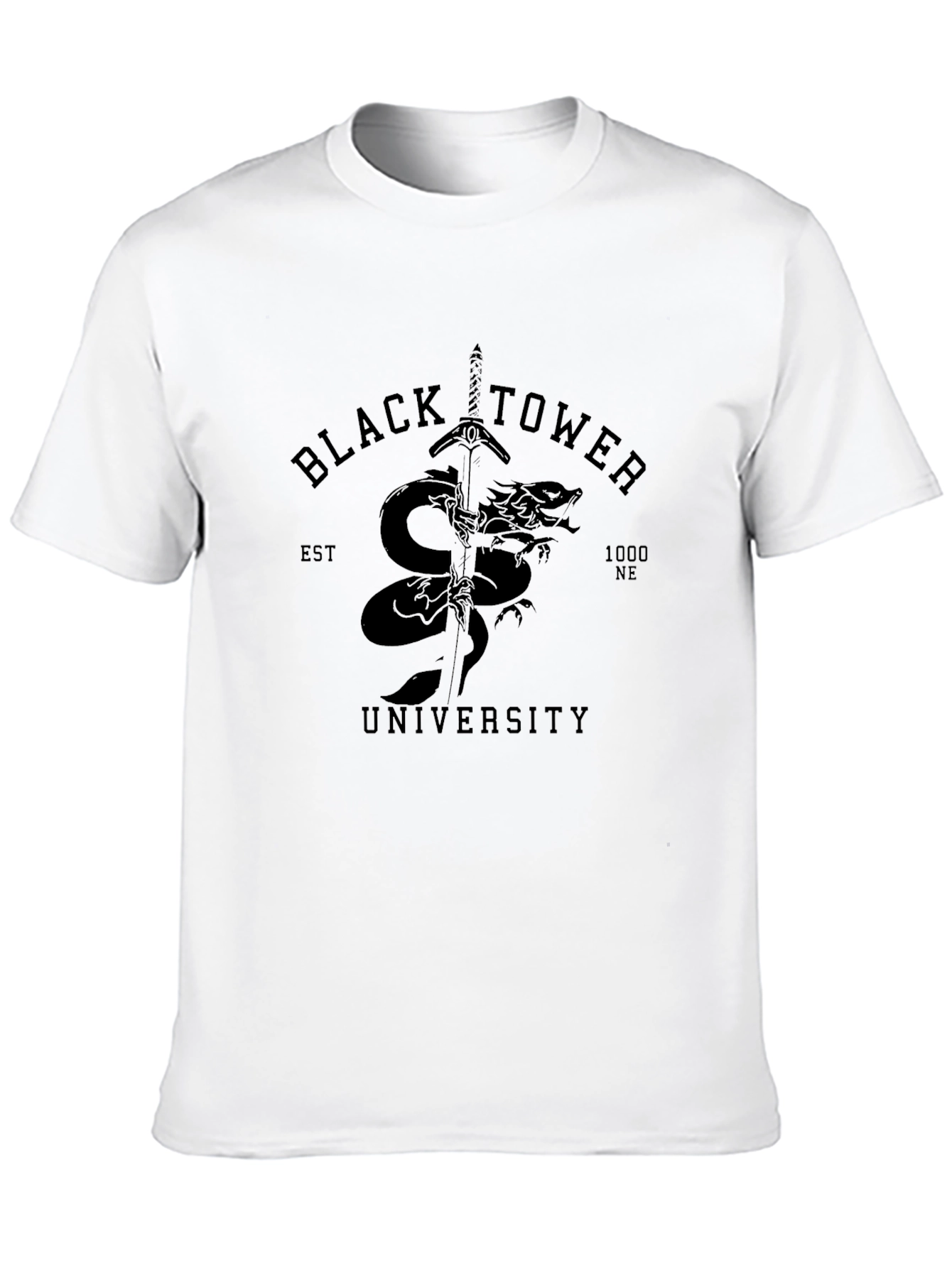 Black Tower University Graphic T-Shirt