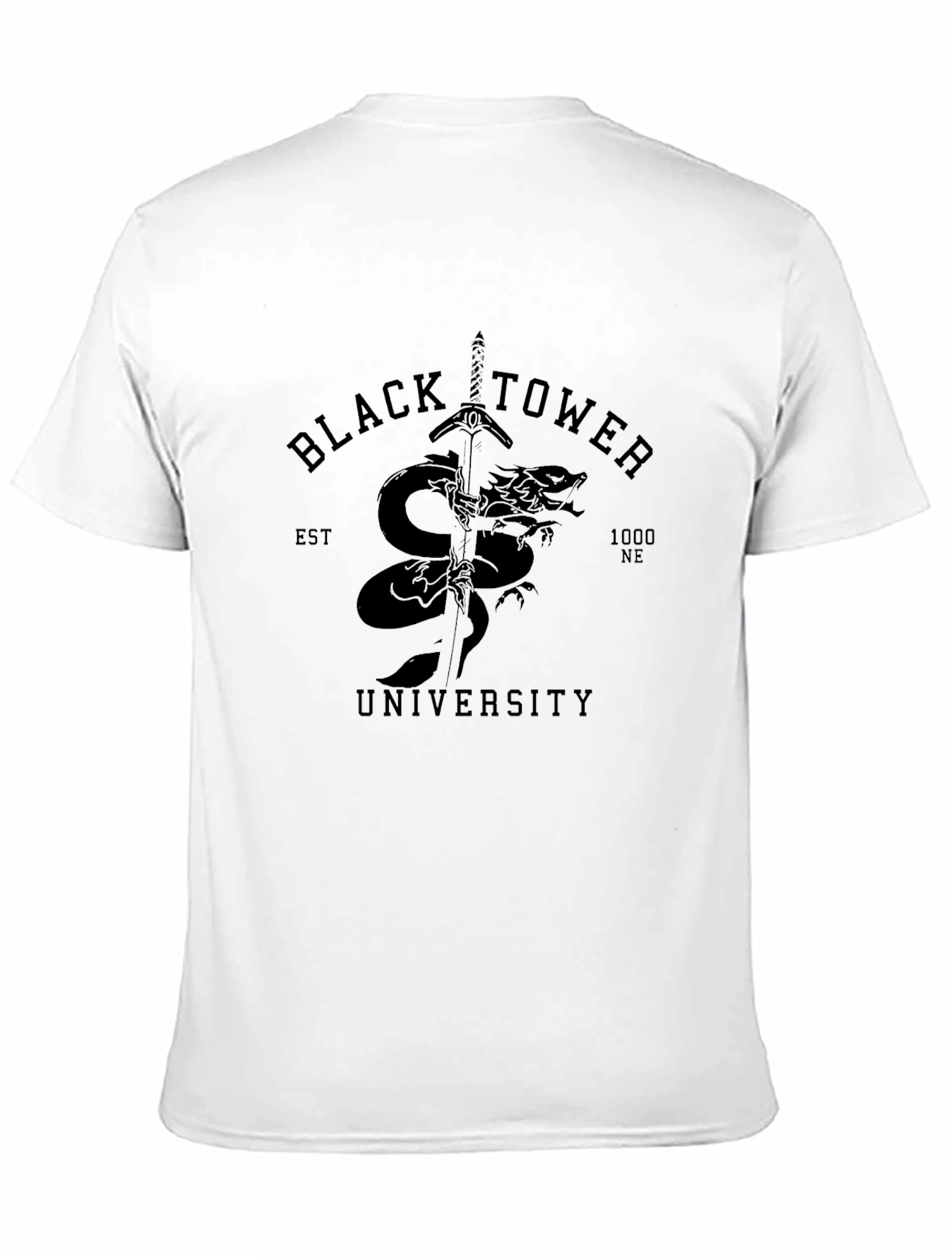 Black Tower University Graphic T-Shirt