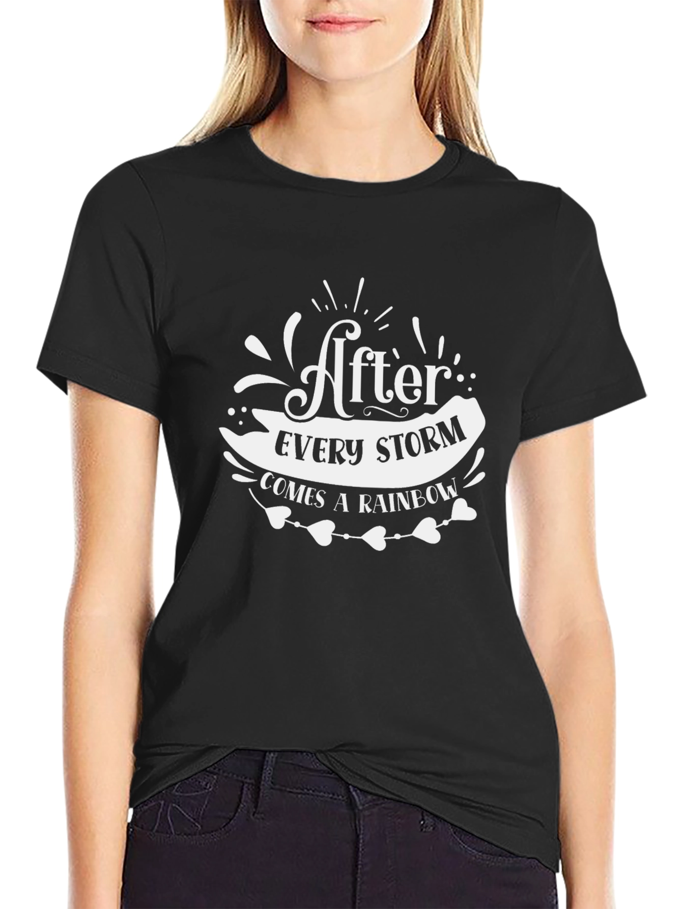 Inspirational After Every Storm Rainbow Graphic Tee