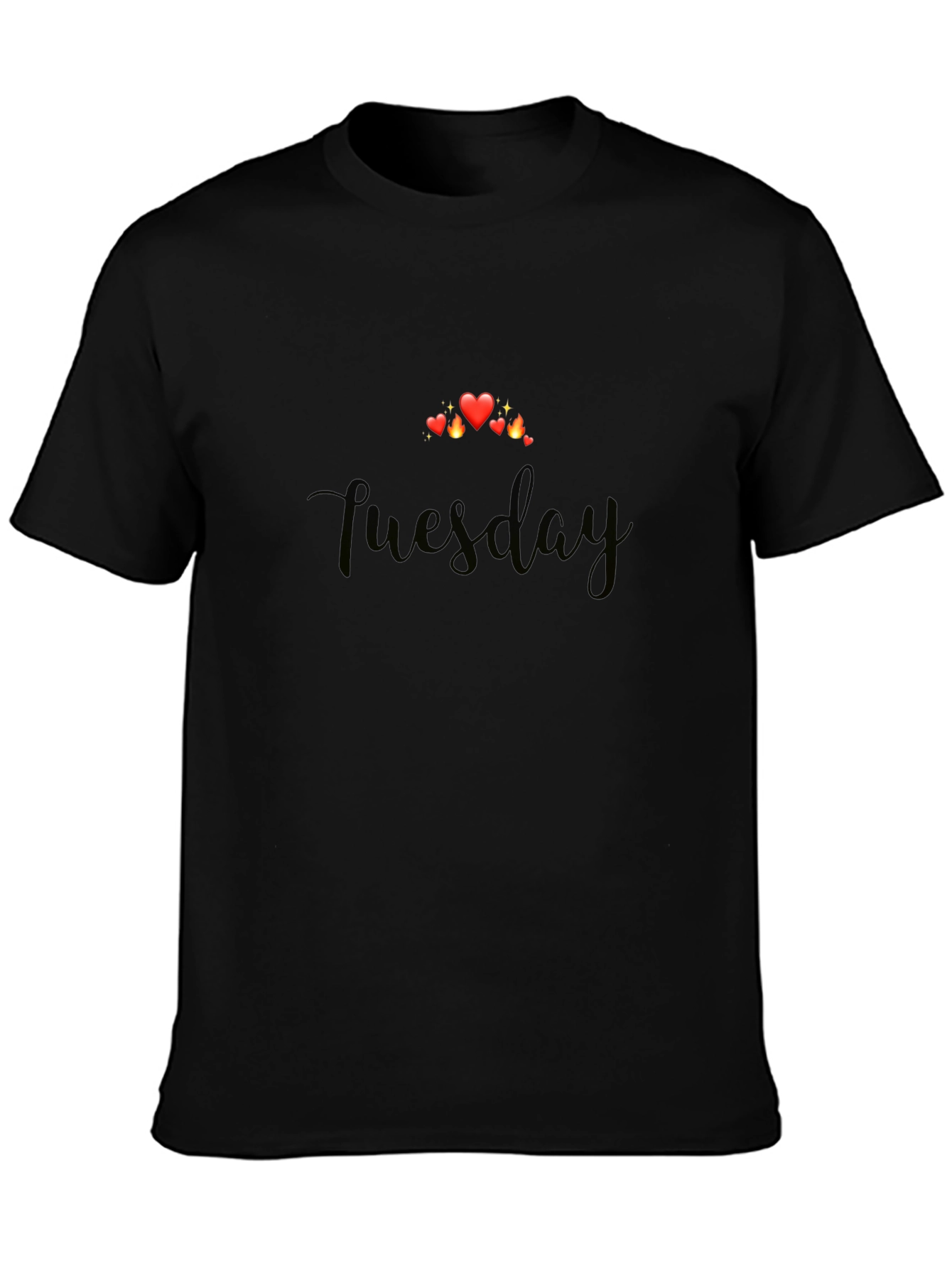 Tuesday Hearts Graphic T-Shirt - Soft Black Tee