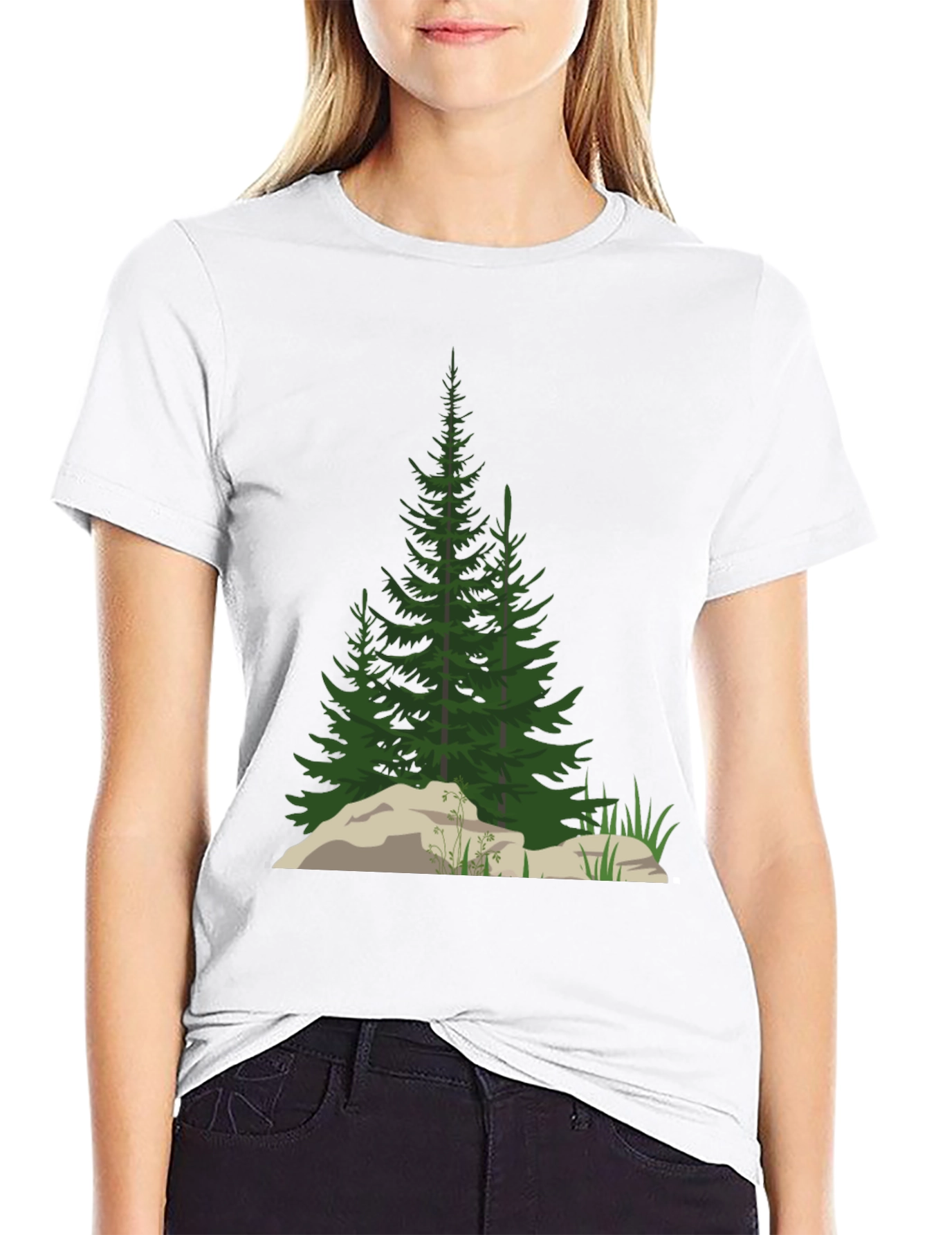 Mens Black Nature Tree Graphic T-Shirt