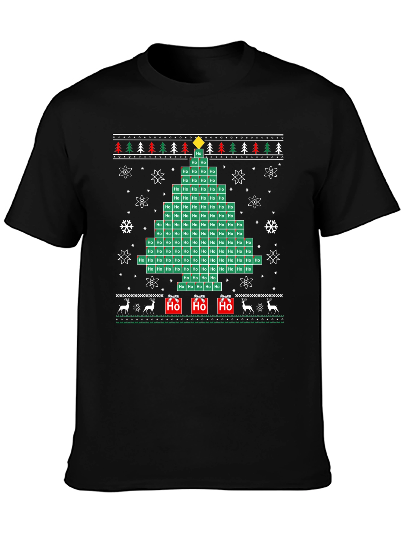 Funny Ho Chemistry Ugly Christmas Tree T-Shirt