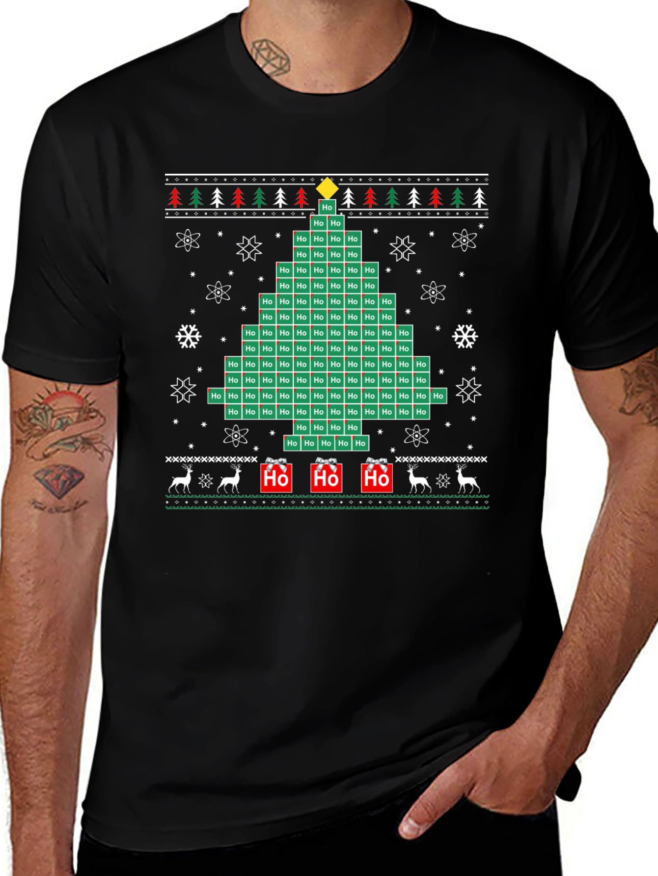 Funny Ho Chemistry Ugly Christmas Tree T-Shirt