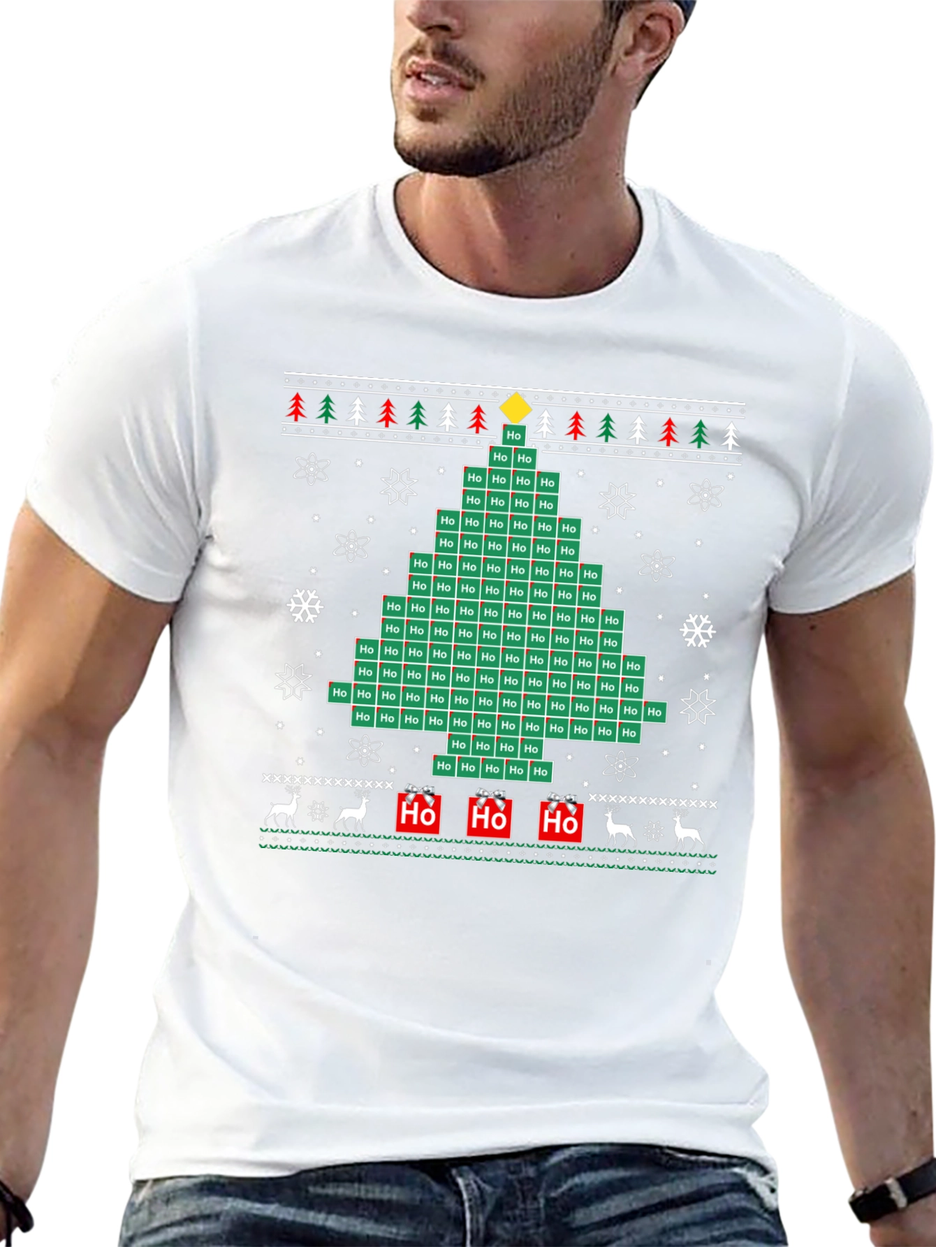 Funny Ho Chemistry Ugly Christmas Tree T-Shirt