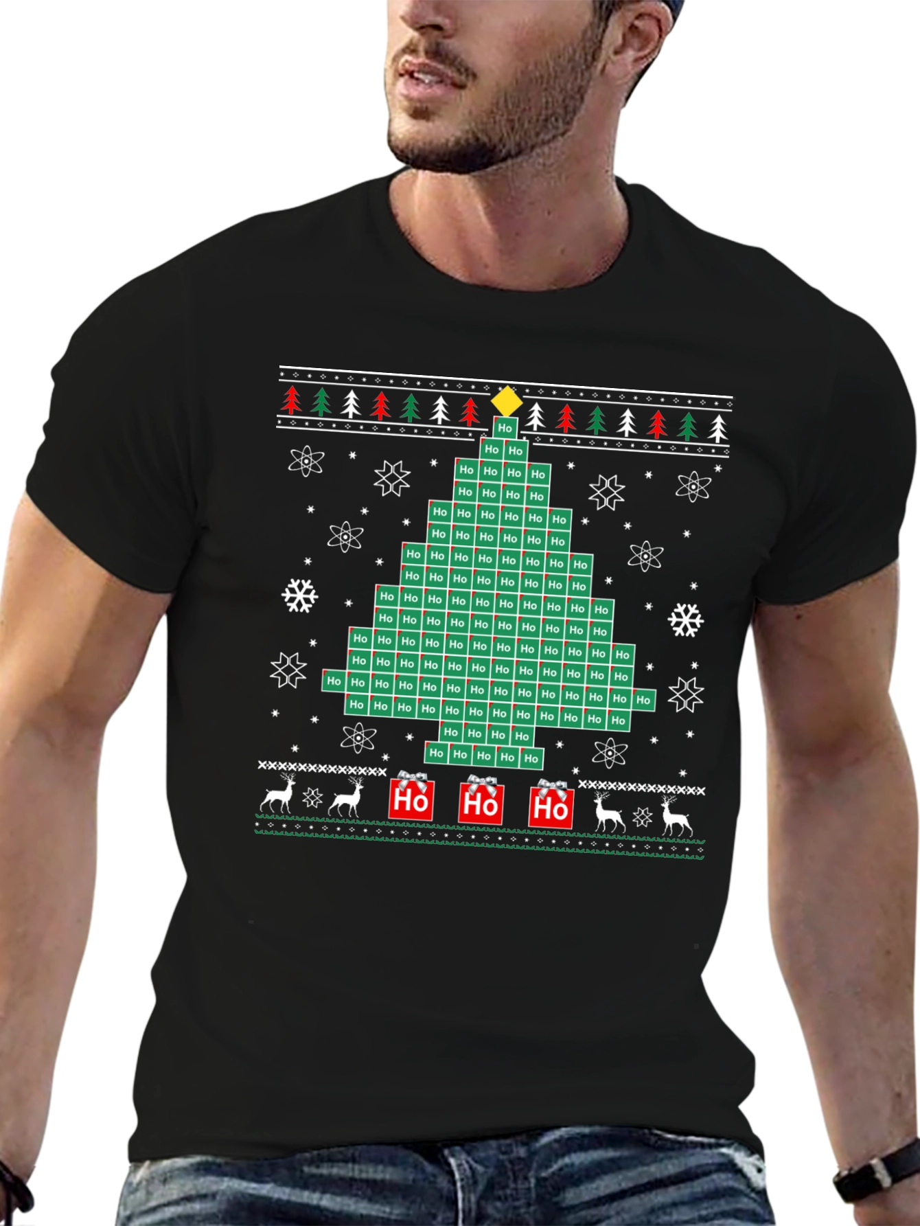 Funny Ho Chemistry Ugly Christmas Tree T-Shirt