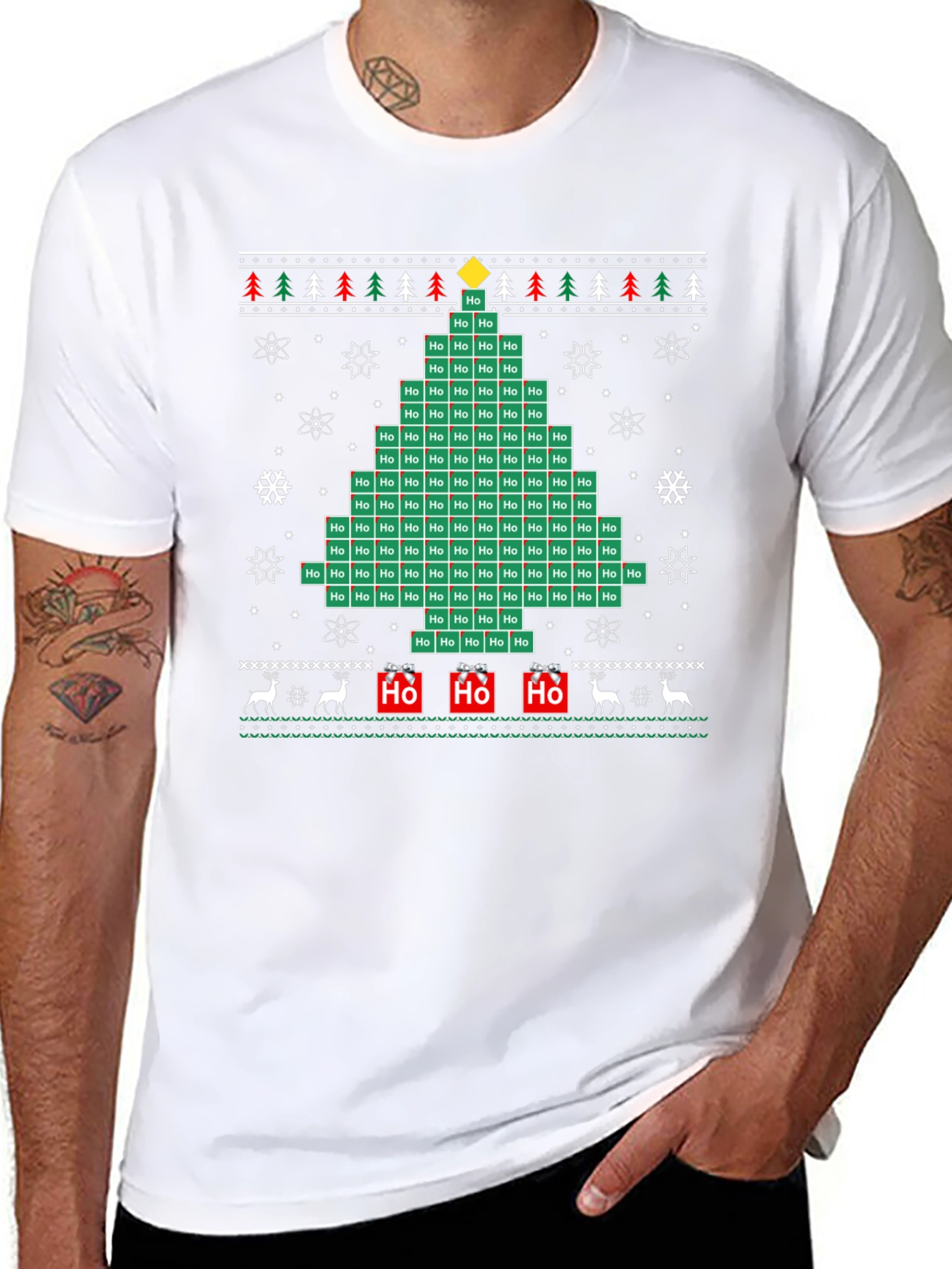 Funny Ho Chemistry Ugly Christmas Tree T-Shirt