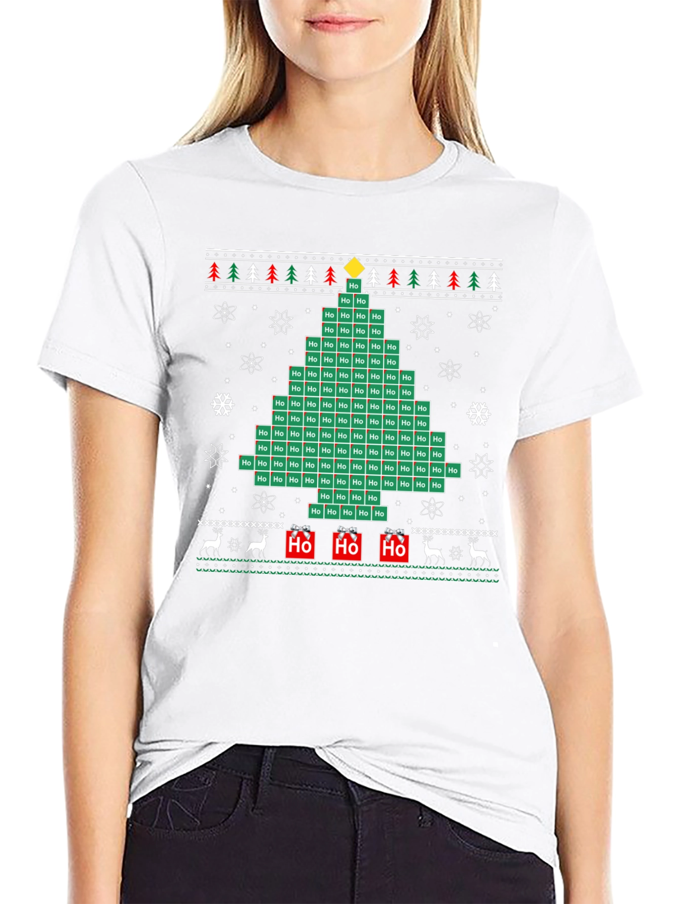 Funny Ho Chemistry Ugly Christmas Tree T-Shirt