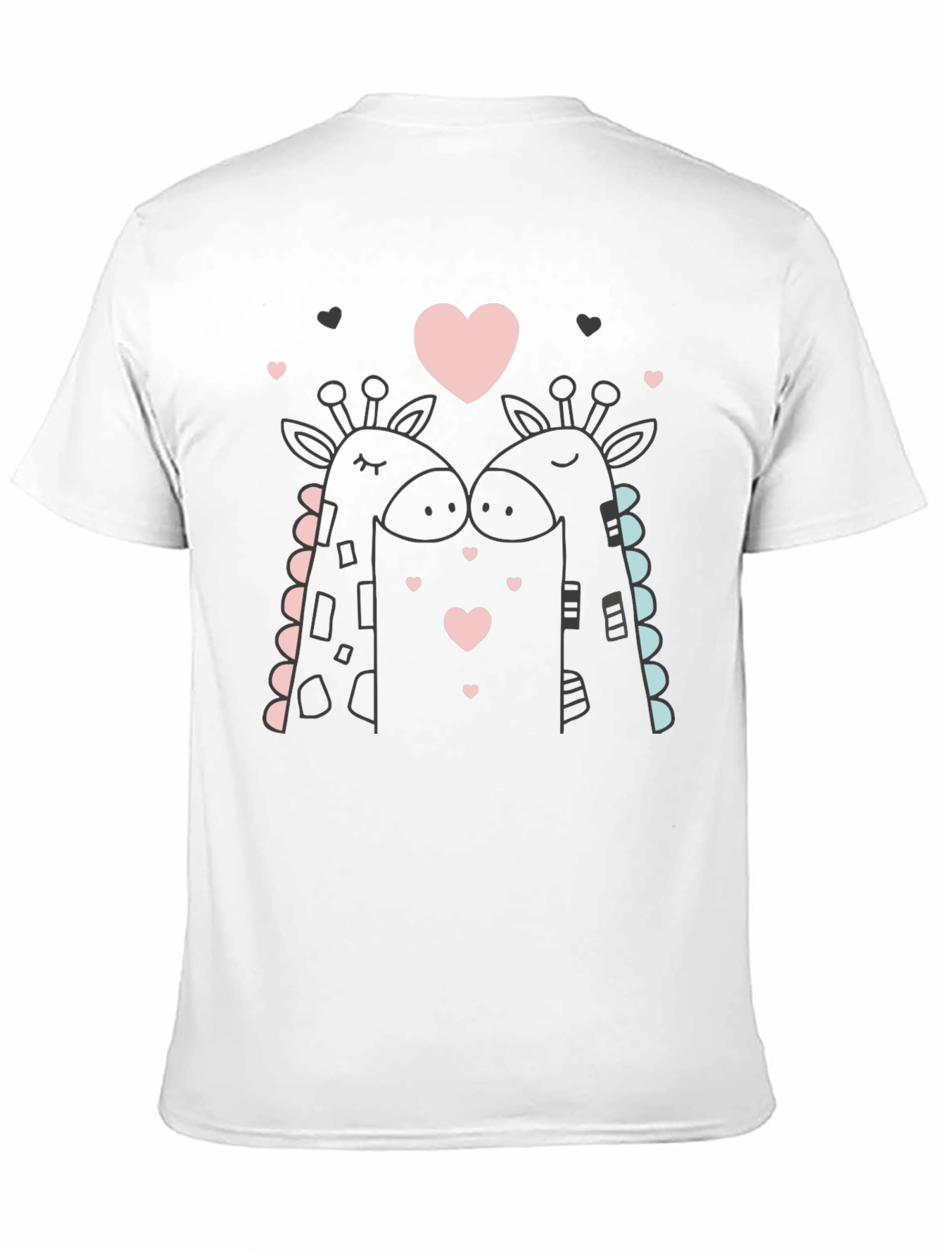 Giraffe Love Black T-Shirt