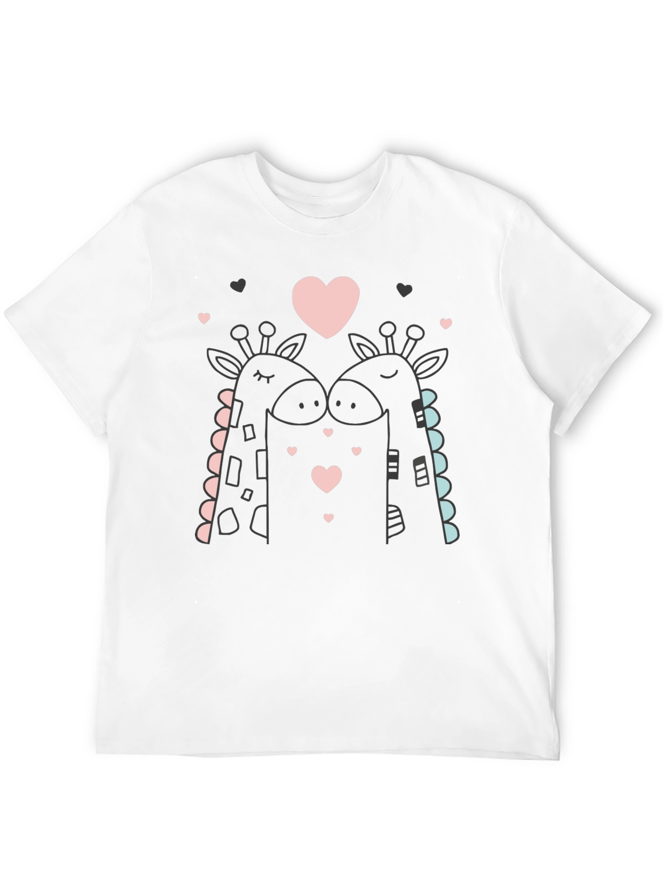 Giraffe Love Black T-Shirt