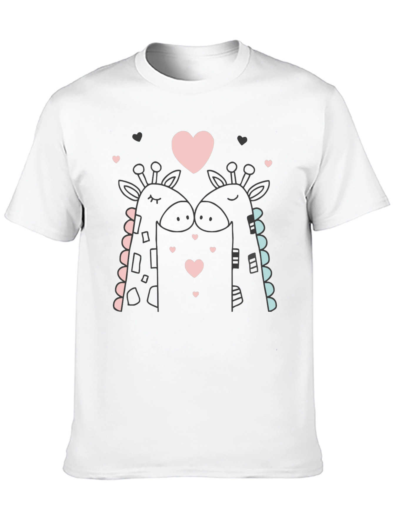 Giraffe Love Black T-Shirt