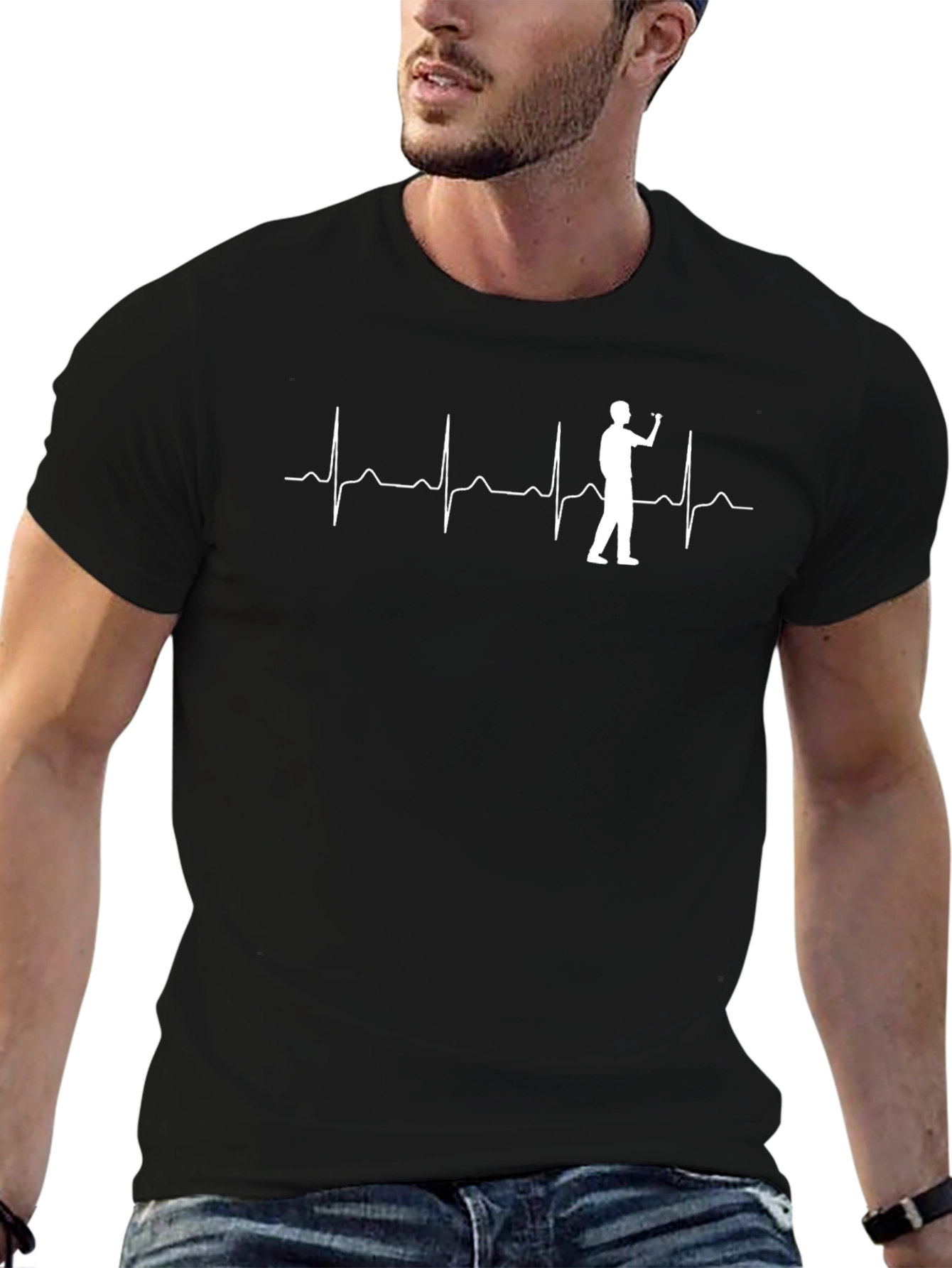 Darts Heartbeat Graphic Tee - Black