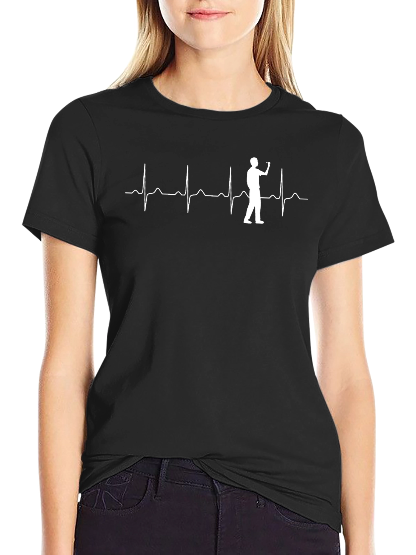 Darts Heartbeat Graphic Tee - Black