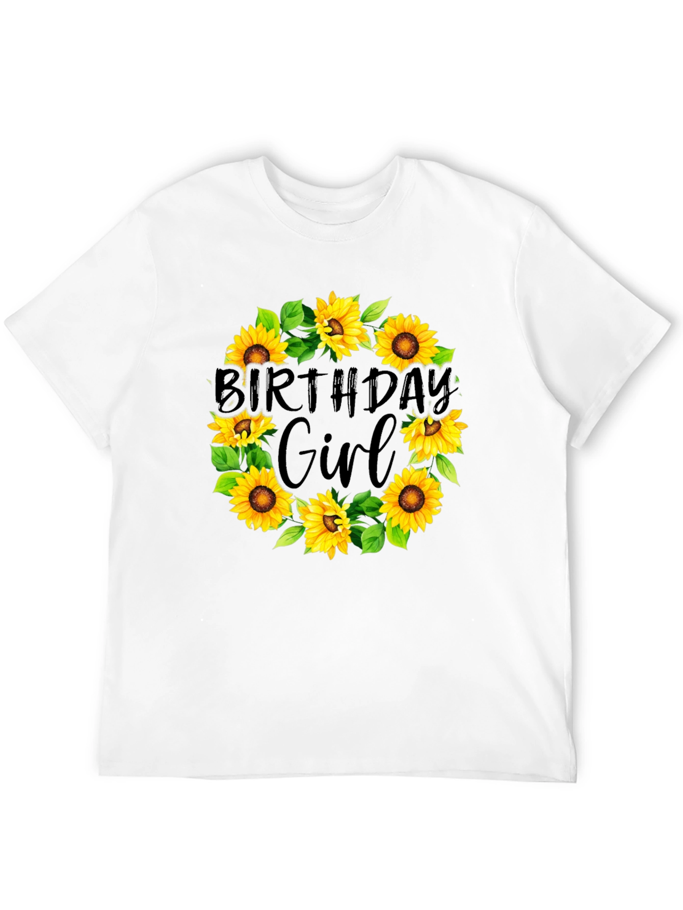 Birthday Girl Sunflower Wreath T-Shirt