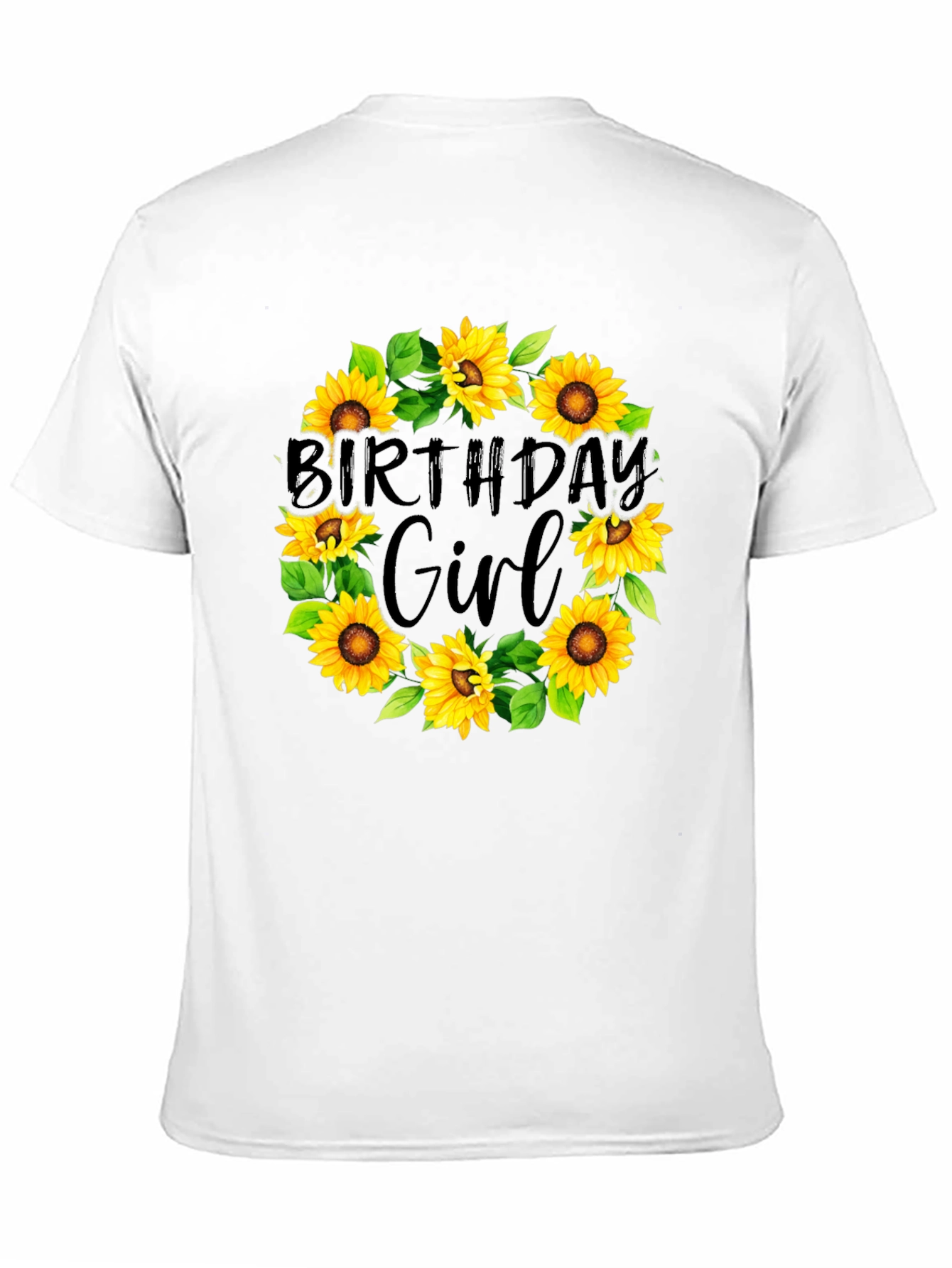 Birthday Girl Sunflower Wreath T-Shirt