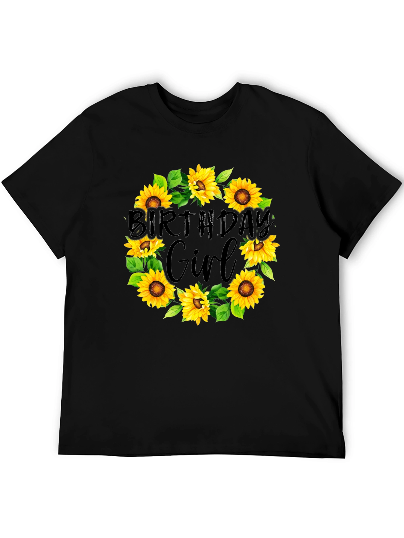 Birthday Girl Sunflower Wreath T-Shirt