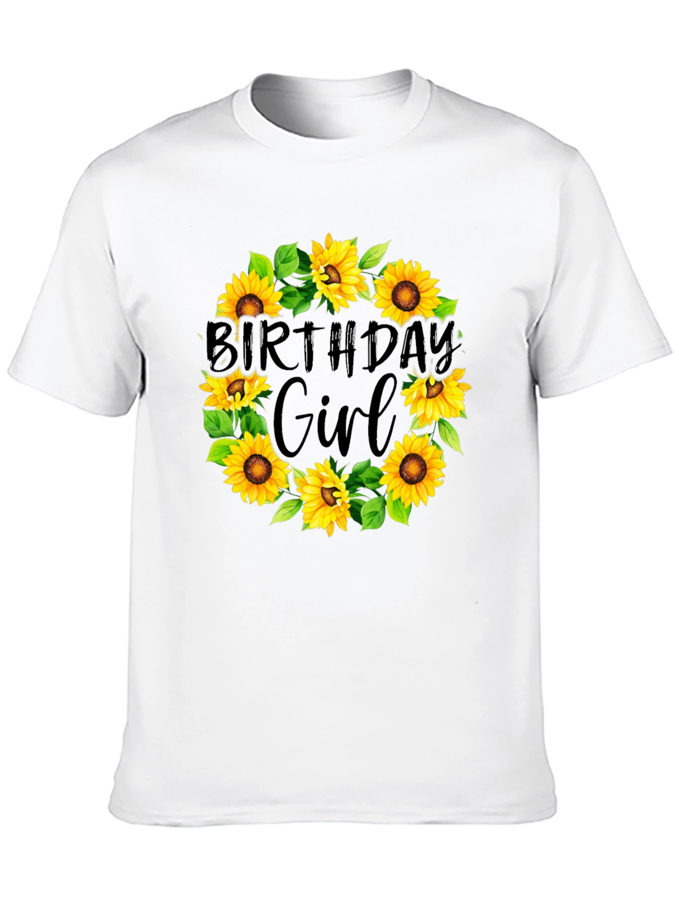 Birthday Girl Sunflower Wreath T-Shirt