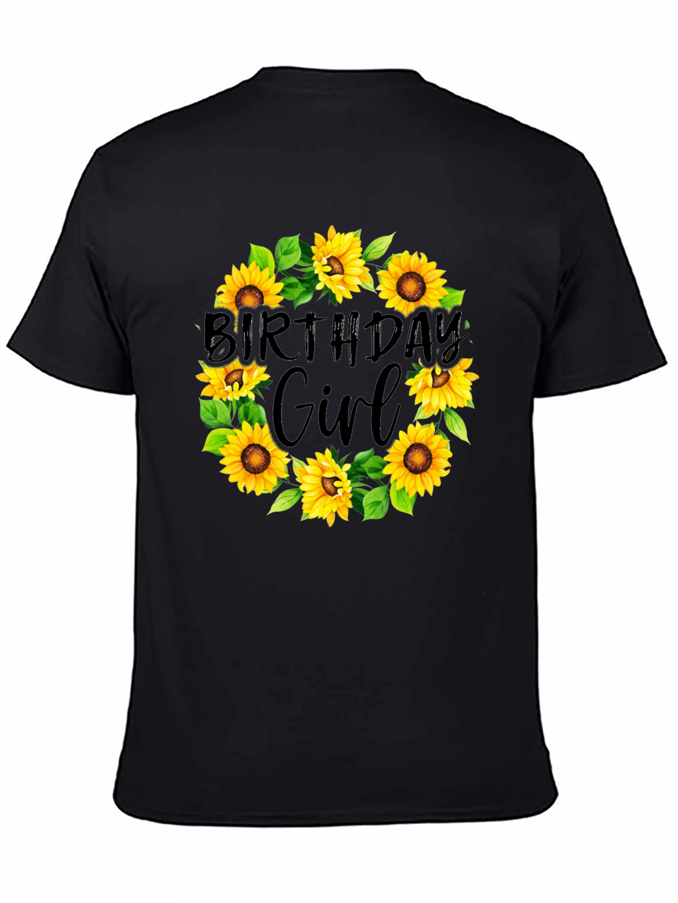 Birthday Girl Sunflower Wreath T-Shirt