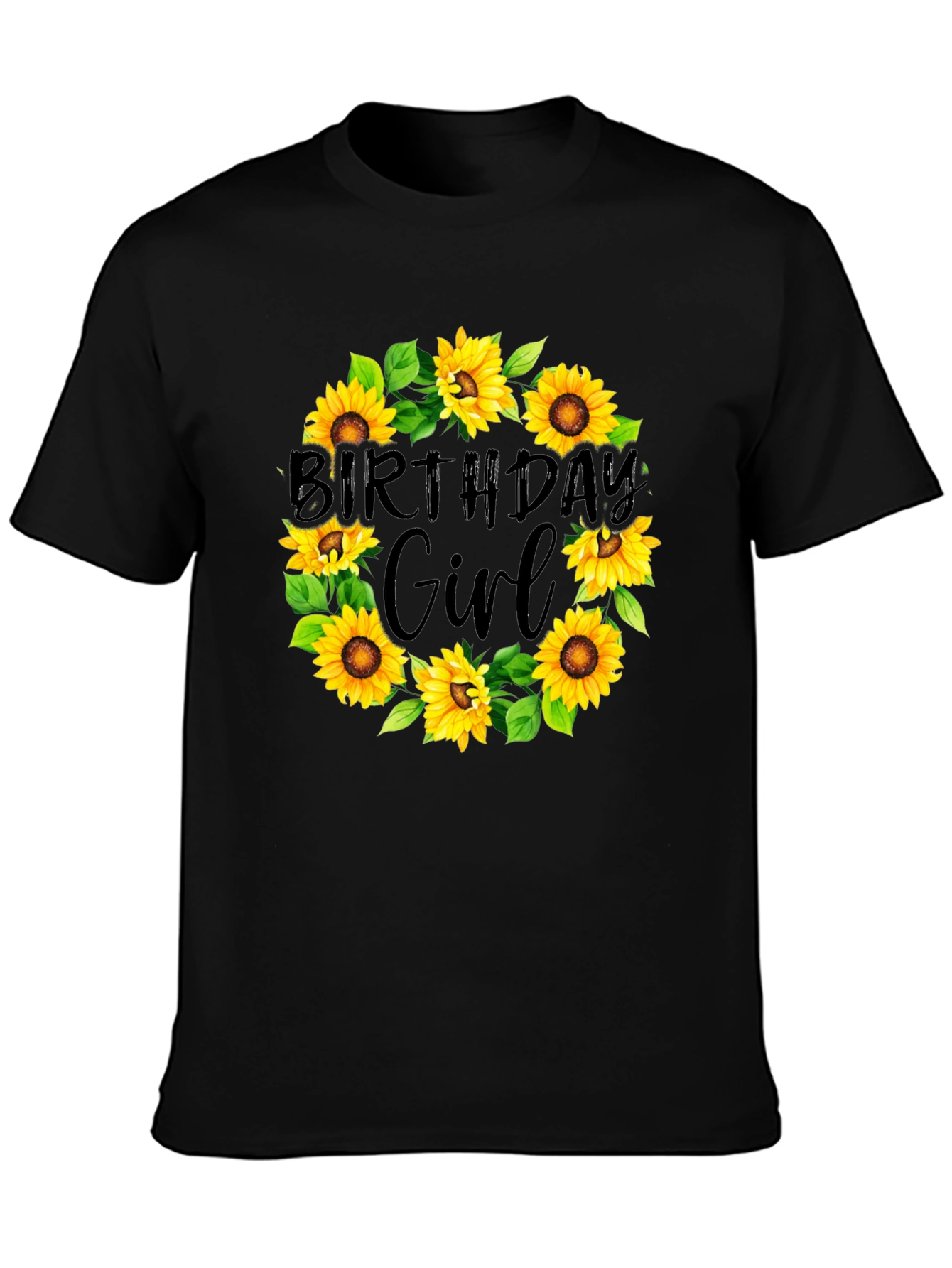 Birthday Girl Sunflower Wreath T-Shirt