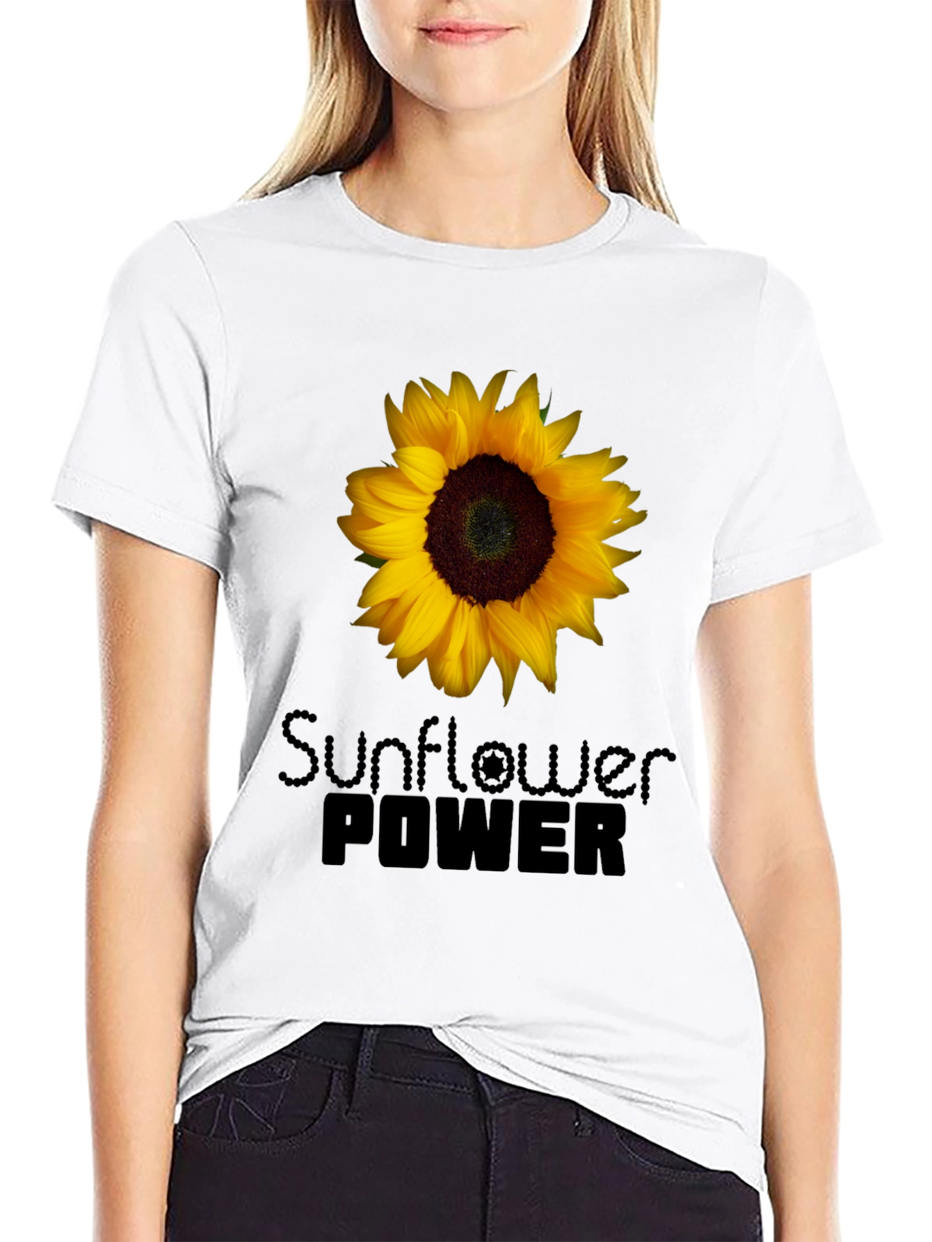 Sunflower Power Black T-Shirt