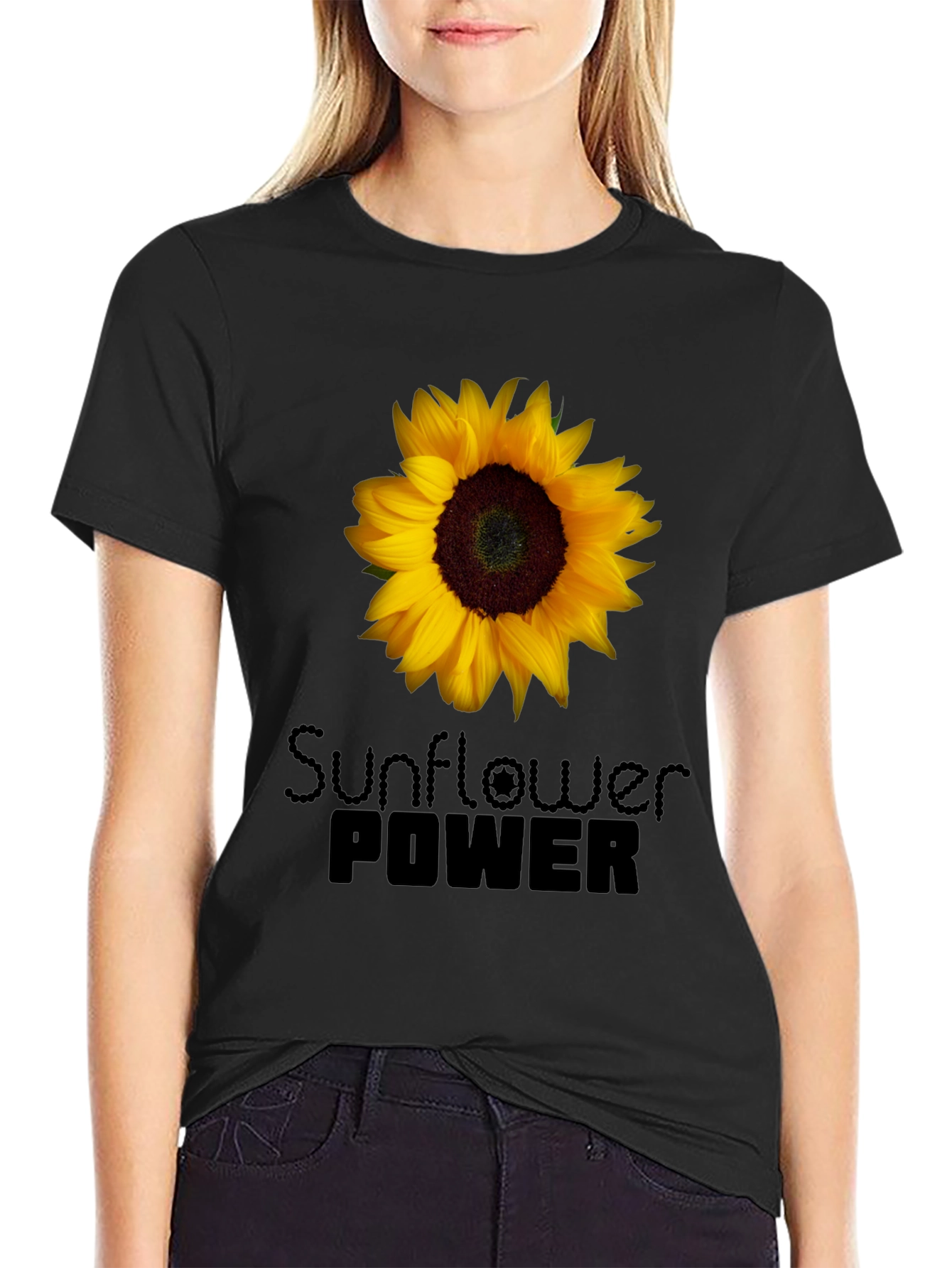 Sunflower Power Black T-Shirt