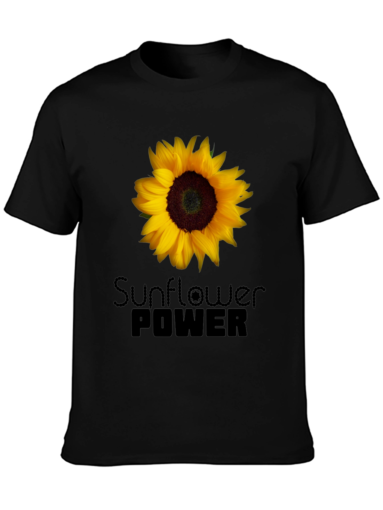Sunflower Power Black T-Shirt