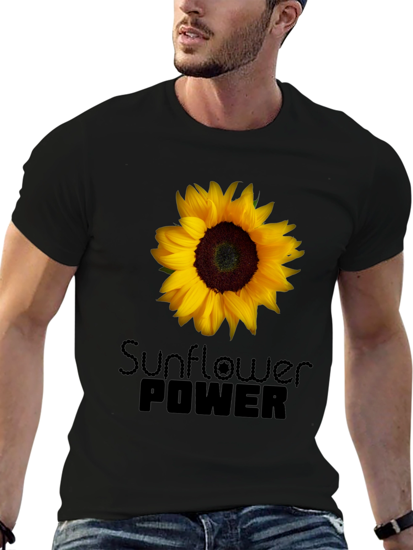 Sunflower Power Black T-Shirt