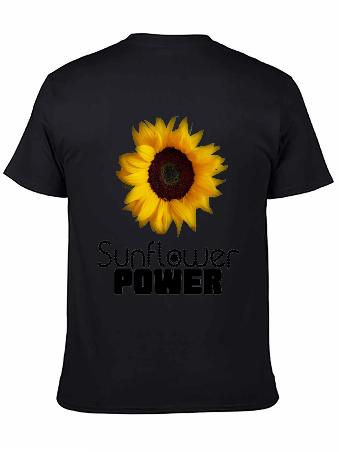 Sunflower Power Black T-Shirt
