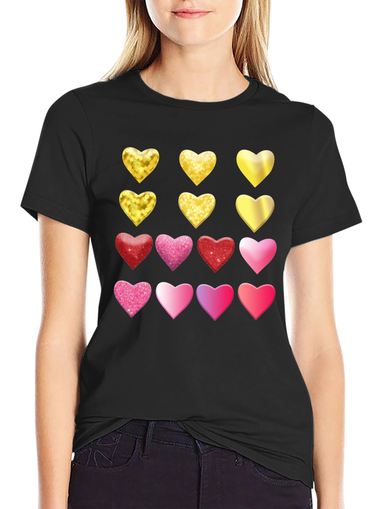 Heart Pattern Tee - Love & Sparkle Style