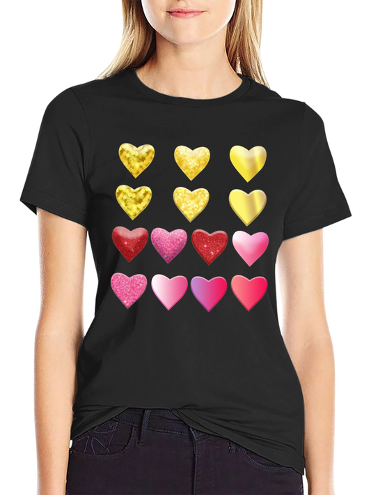 Heart Pattern Tee - Love & Sparkle Style