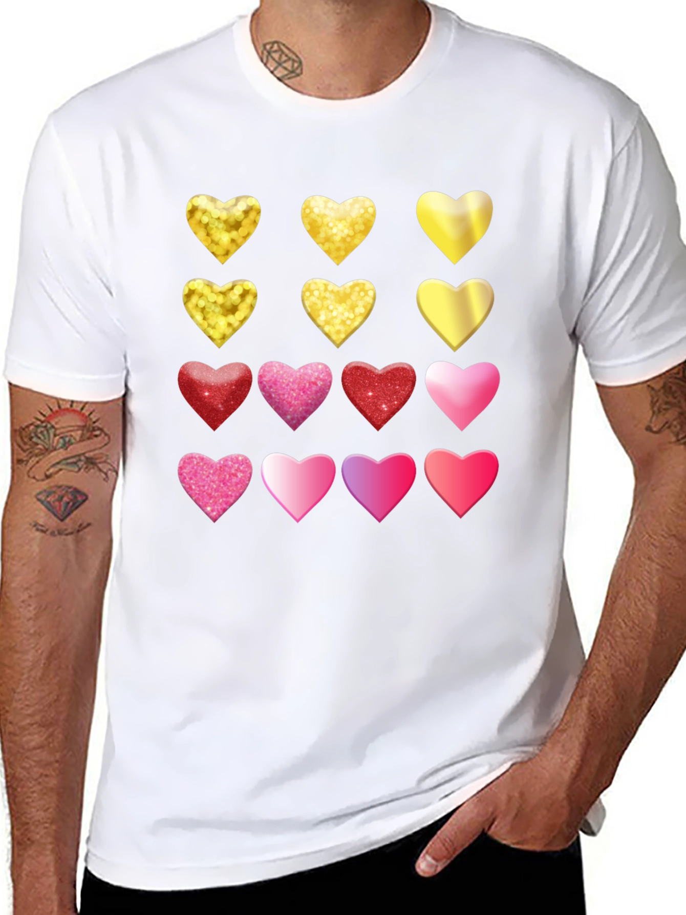 Heart Pattern Tee - Love & Sparkle Style