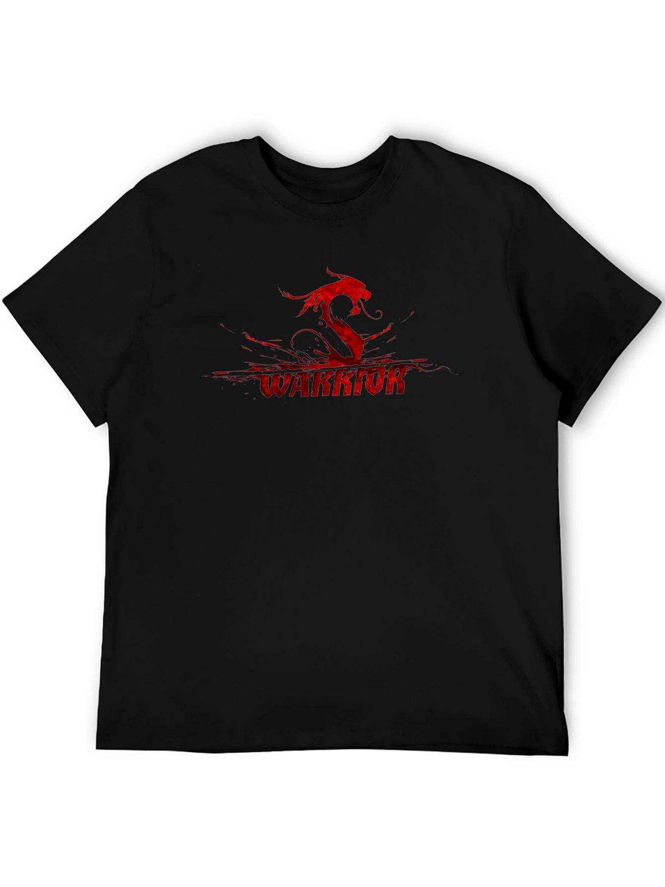 Warrior Dragon Graphic Black T-Shirt