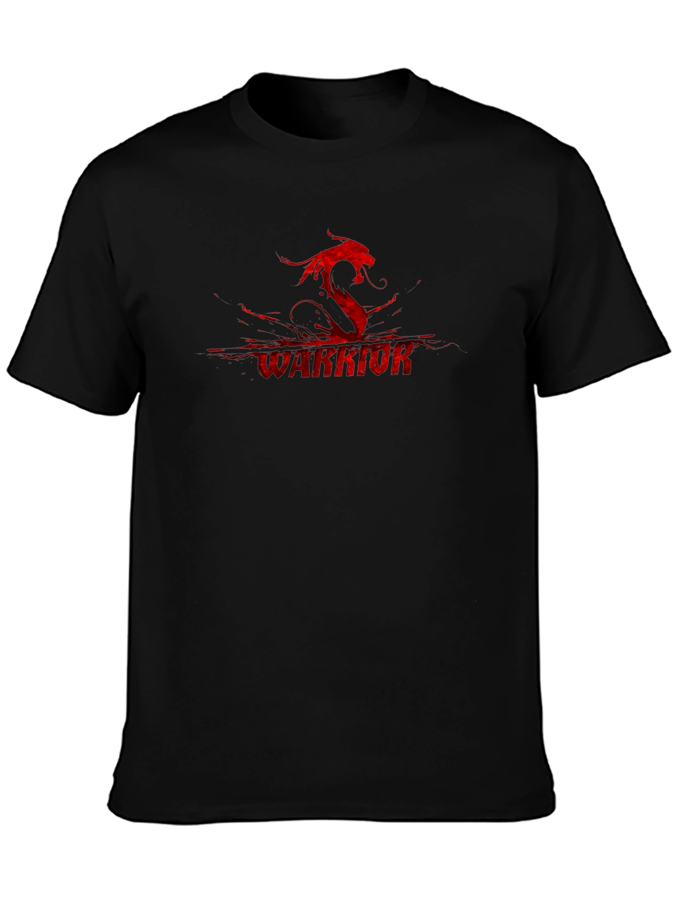 Warrior Dragon Graphic Black T-Shirt
