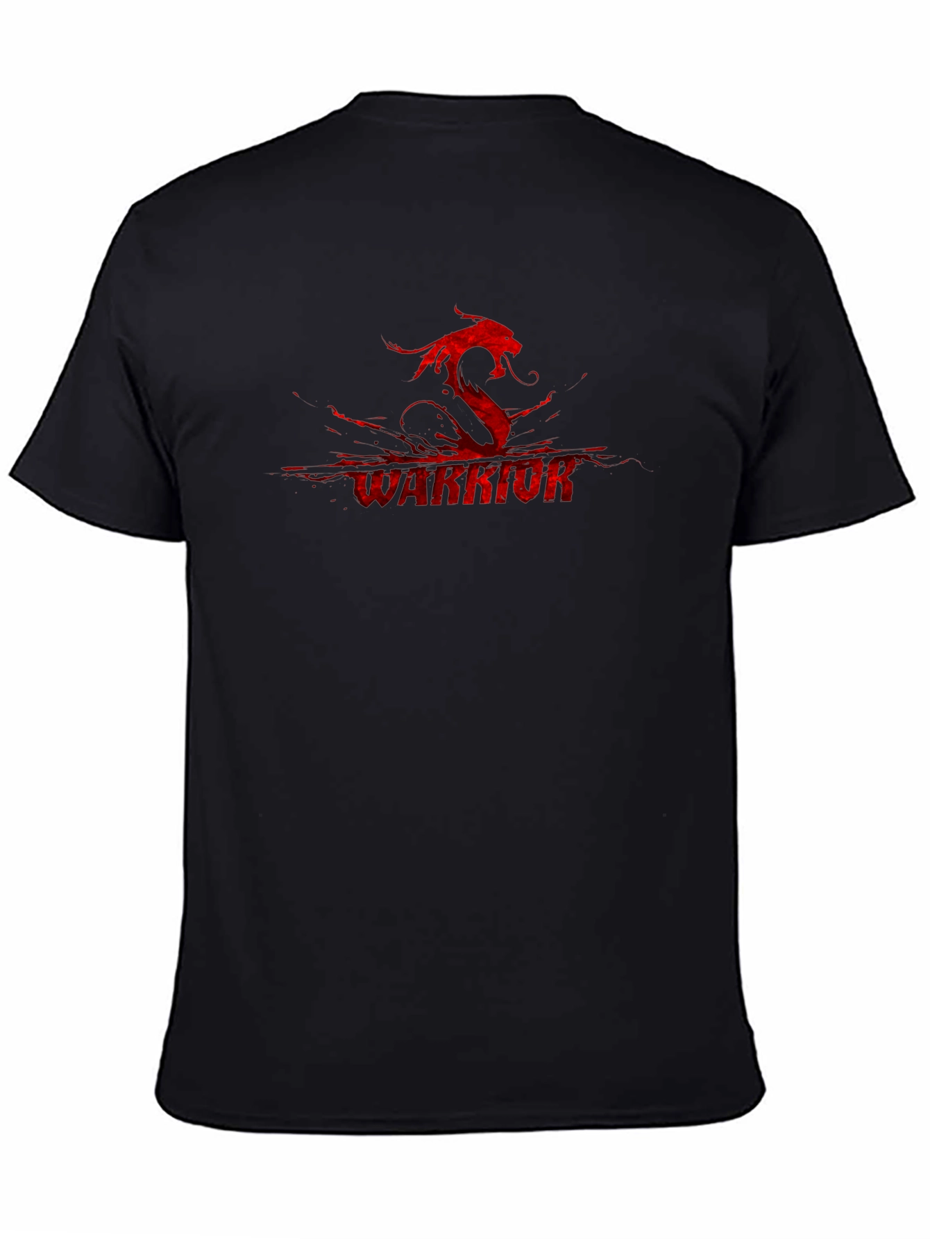 Warrior Dragon Graphic Black T-Shirt