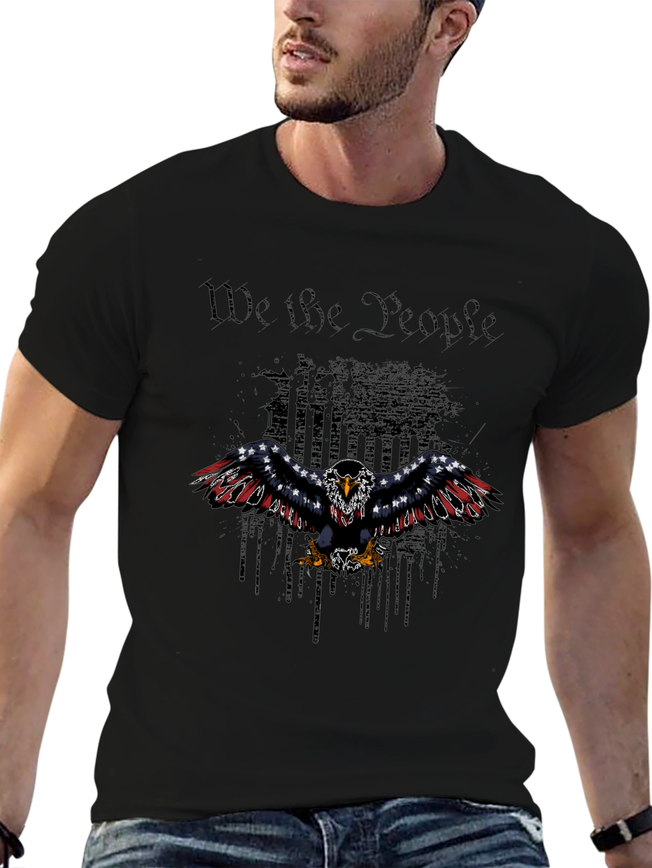 Patriotic Eagle We the People Graphic T-Shirt