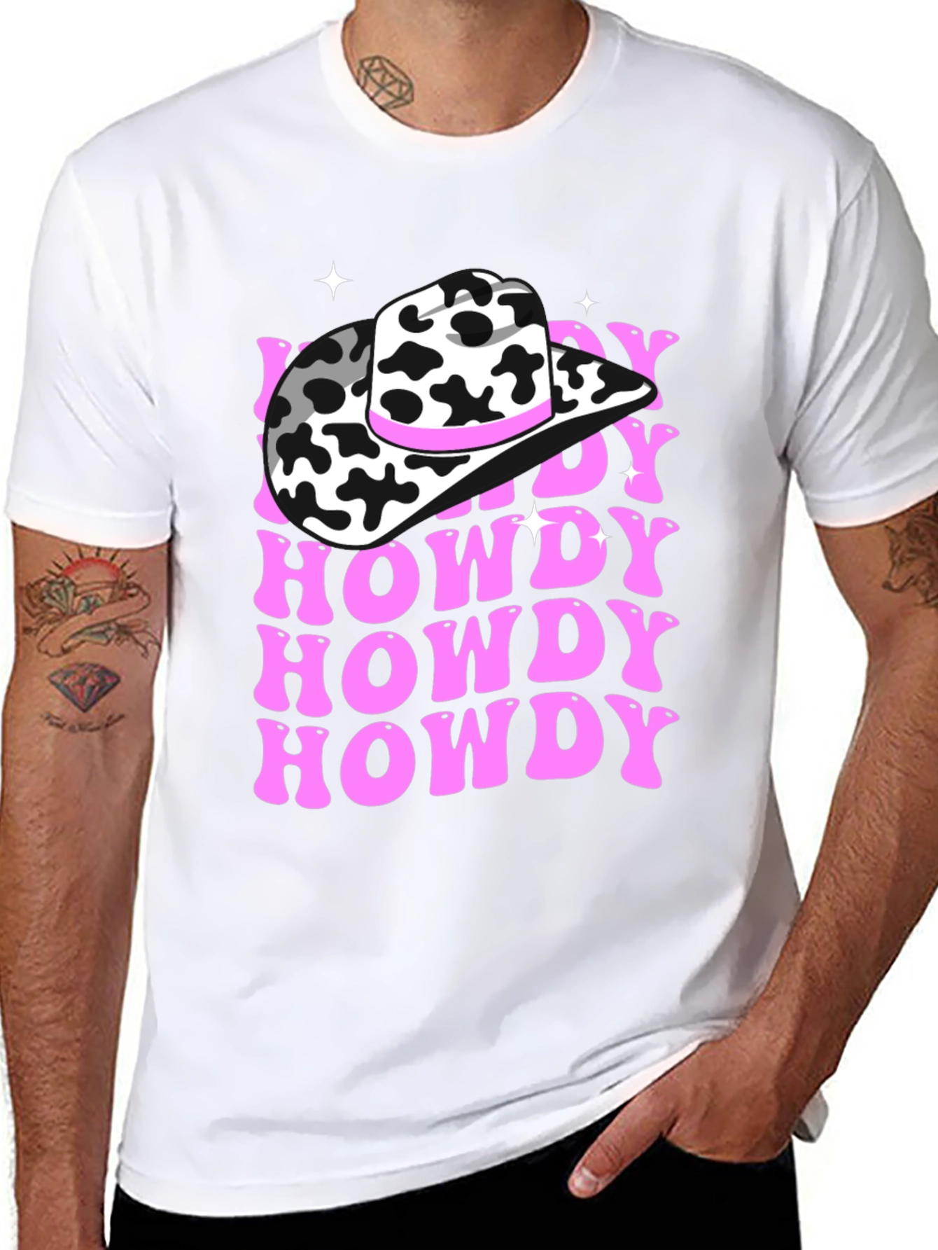 Howdy Cow Print T-Shirt Western Graphic Tee