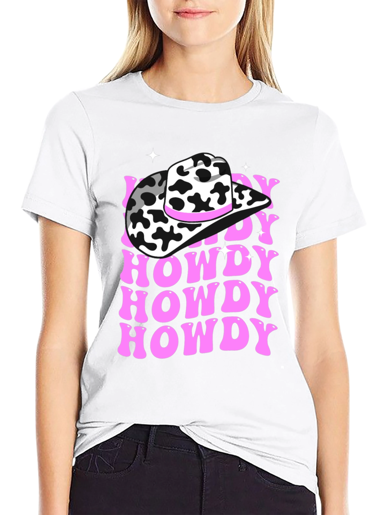 Howdy Cow Print T-Shirt Western Graphic Tee