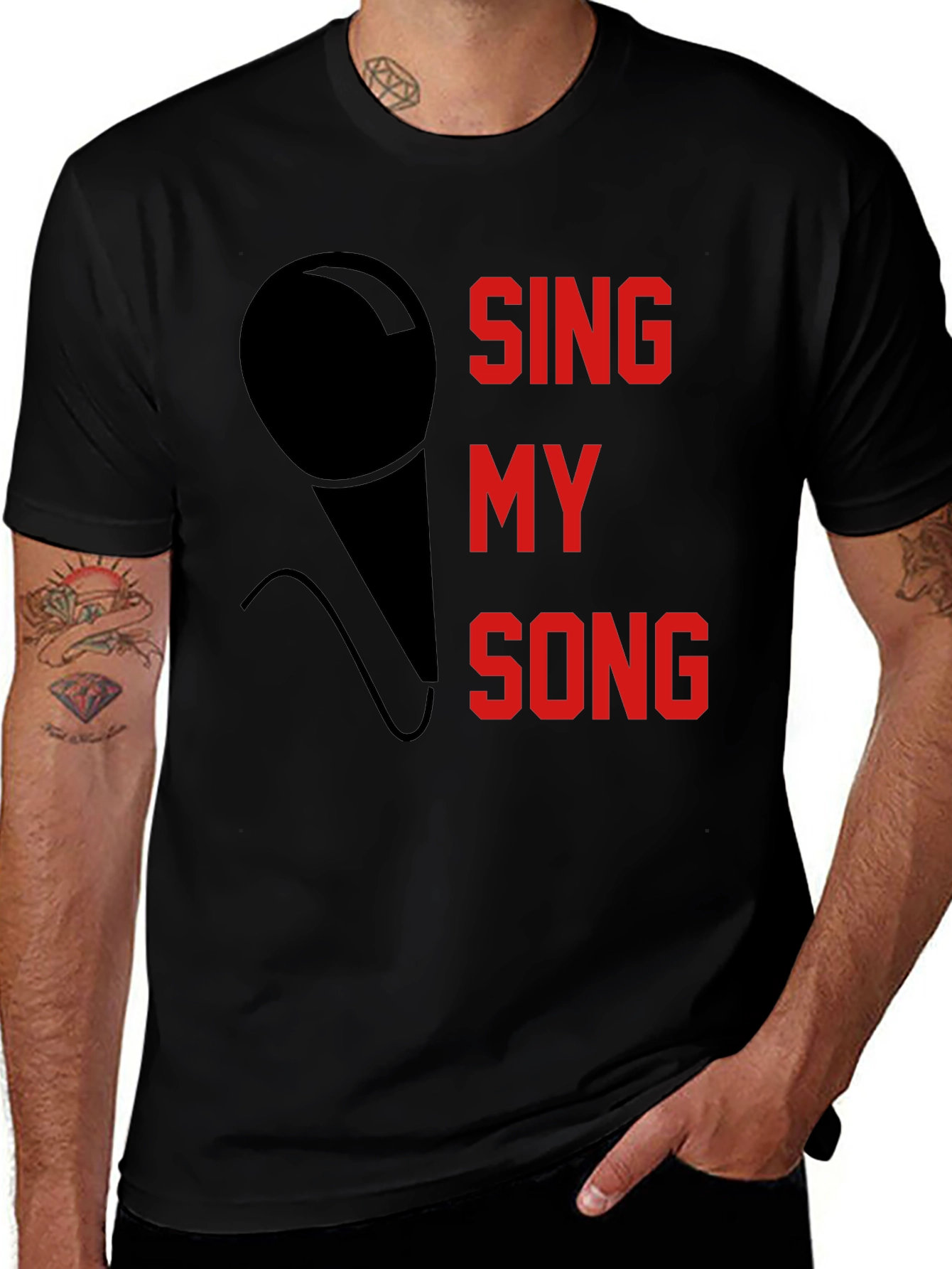 Sing My Song Graphic T-Shirt - Black