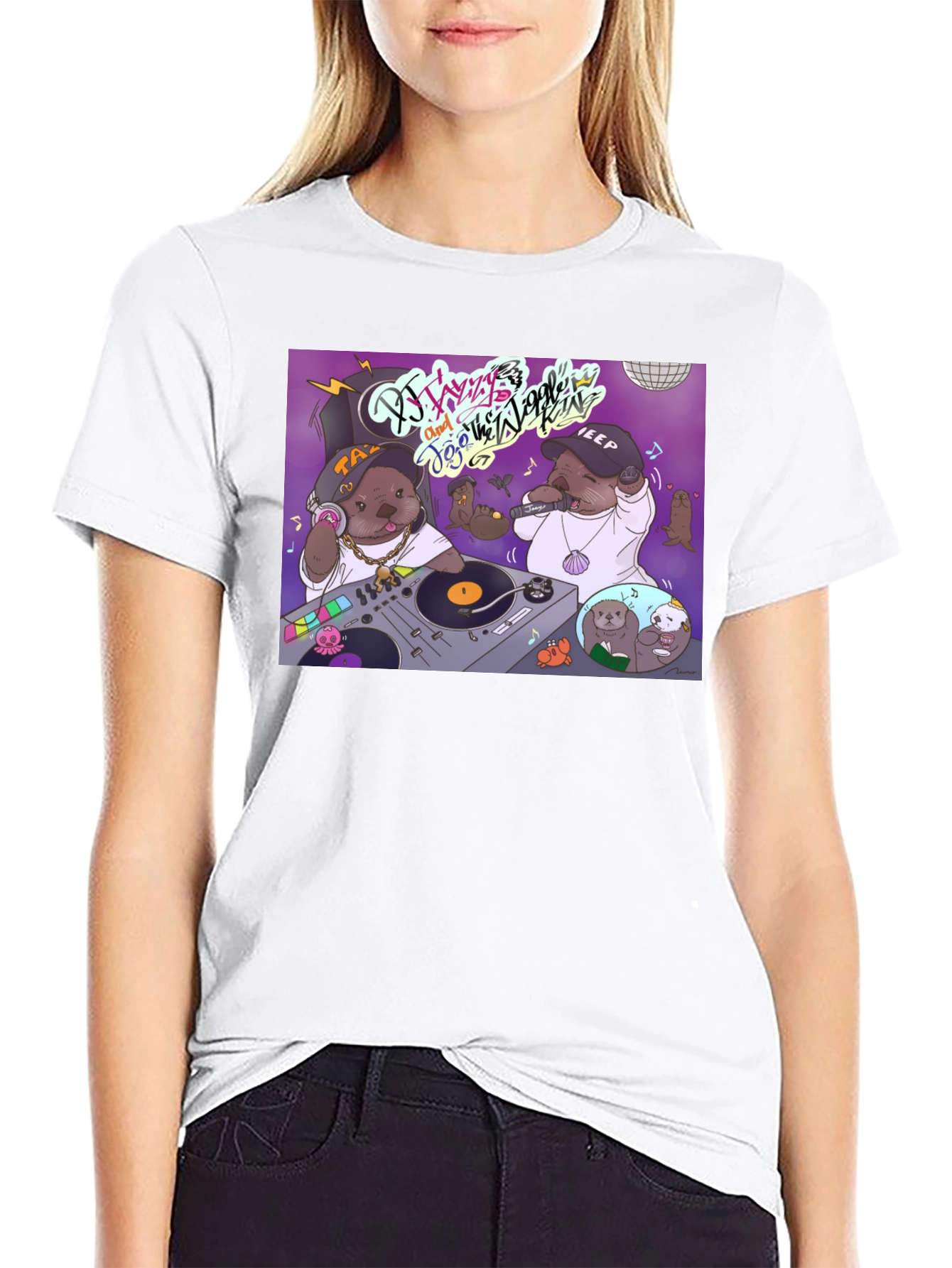 DJ Otter Hip Hop Graphic T-Shirt